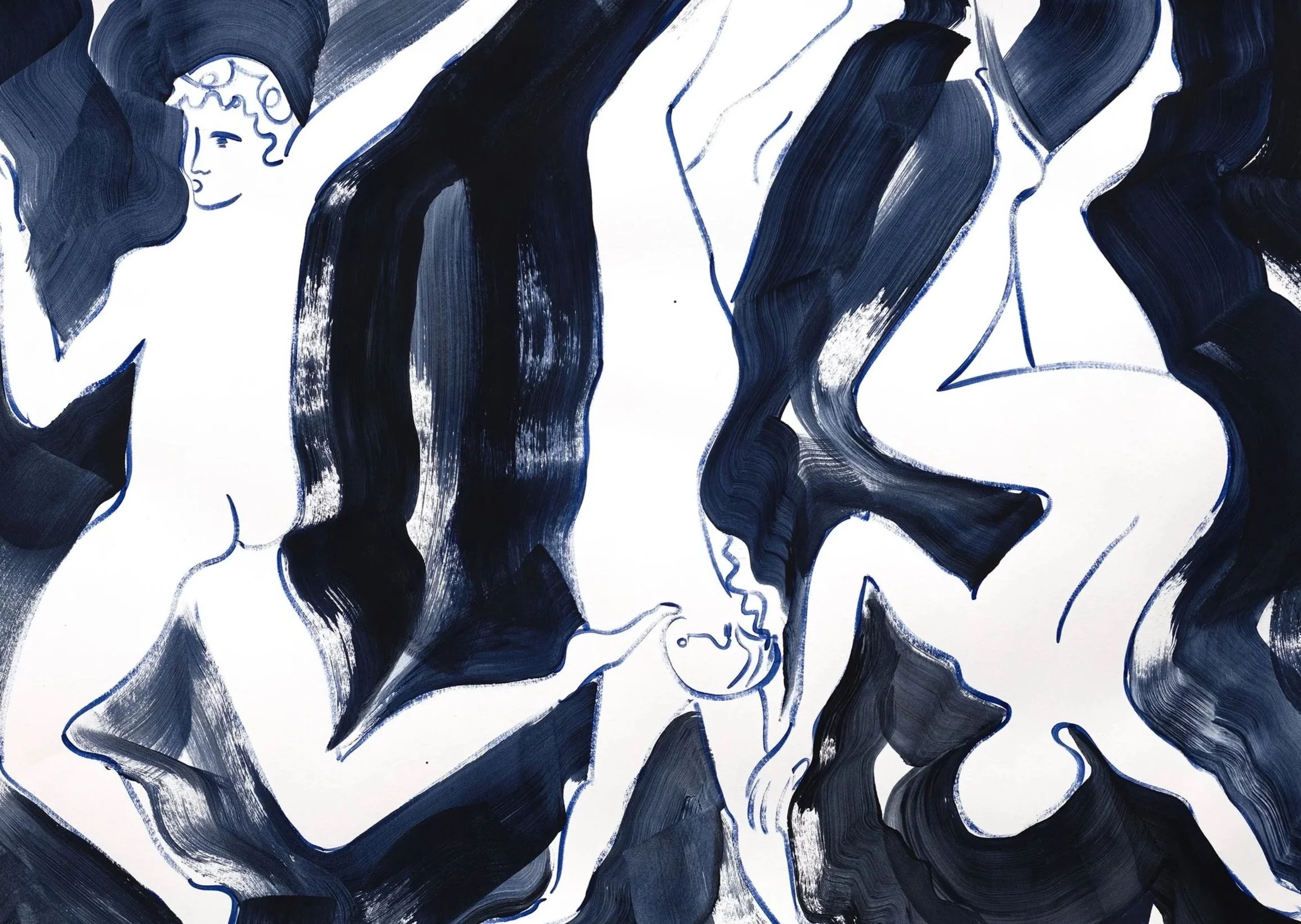 Tumblers | Ink & acrylic on paper | 42 x 60cm | 2026