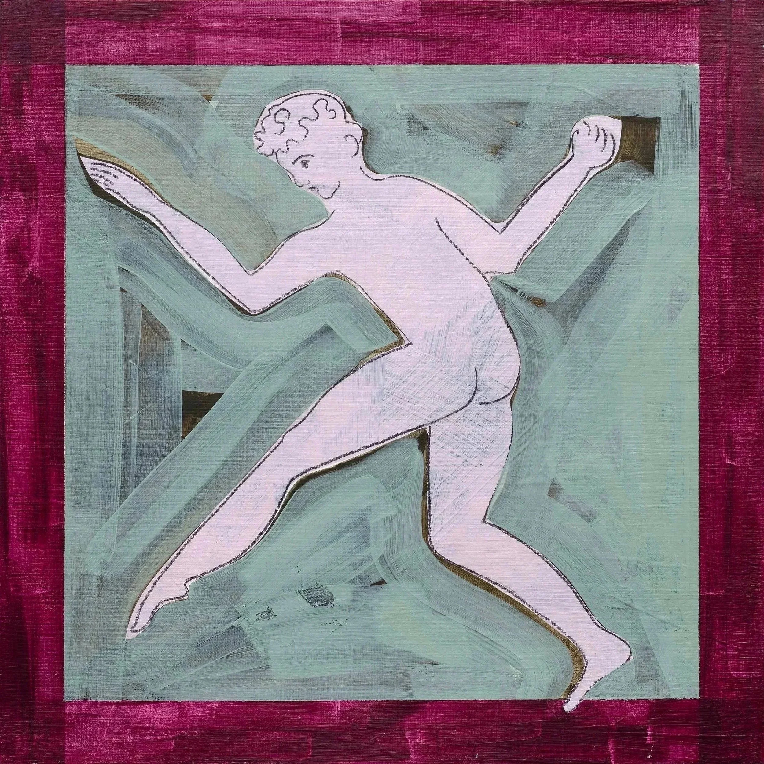 Look Before You Leap | Acrylic & pencil on paper | 30 x 30cm | 2025