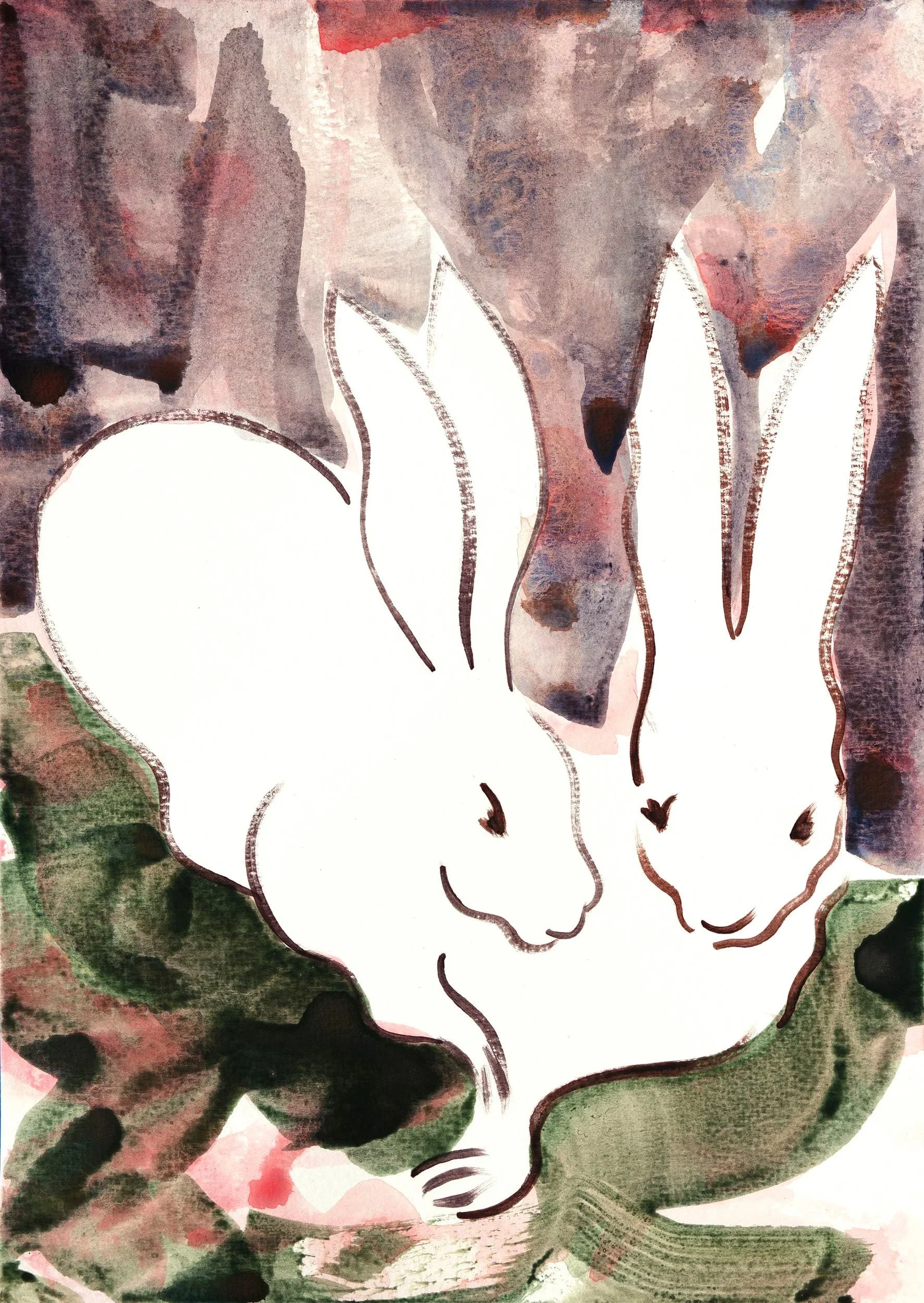 Velvet Green | Ink and acrylic on paper | 30 x 21cm | 2026