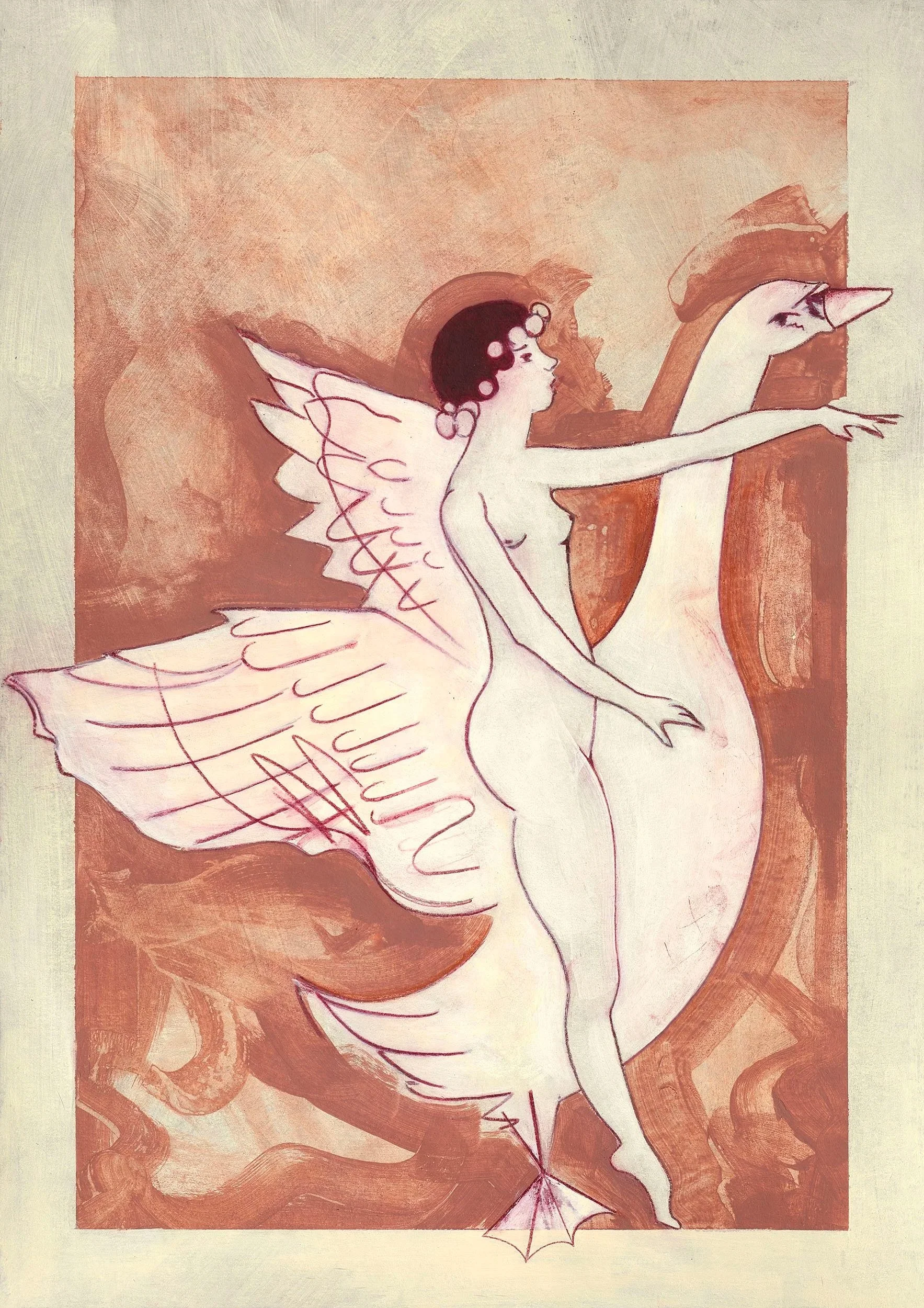Swansong | Acrylic & pencil on paper | 42 x 30cm | 2026