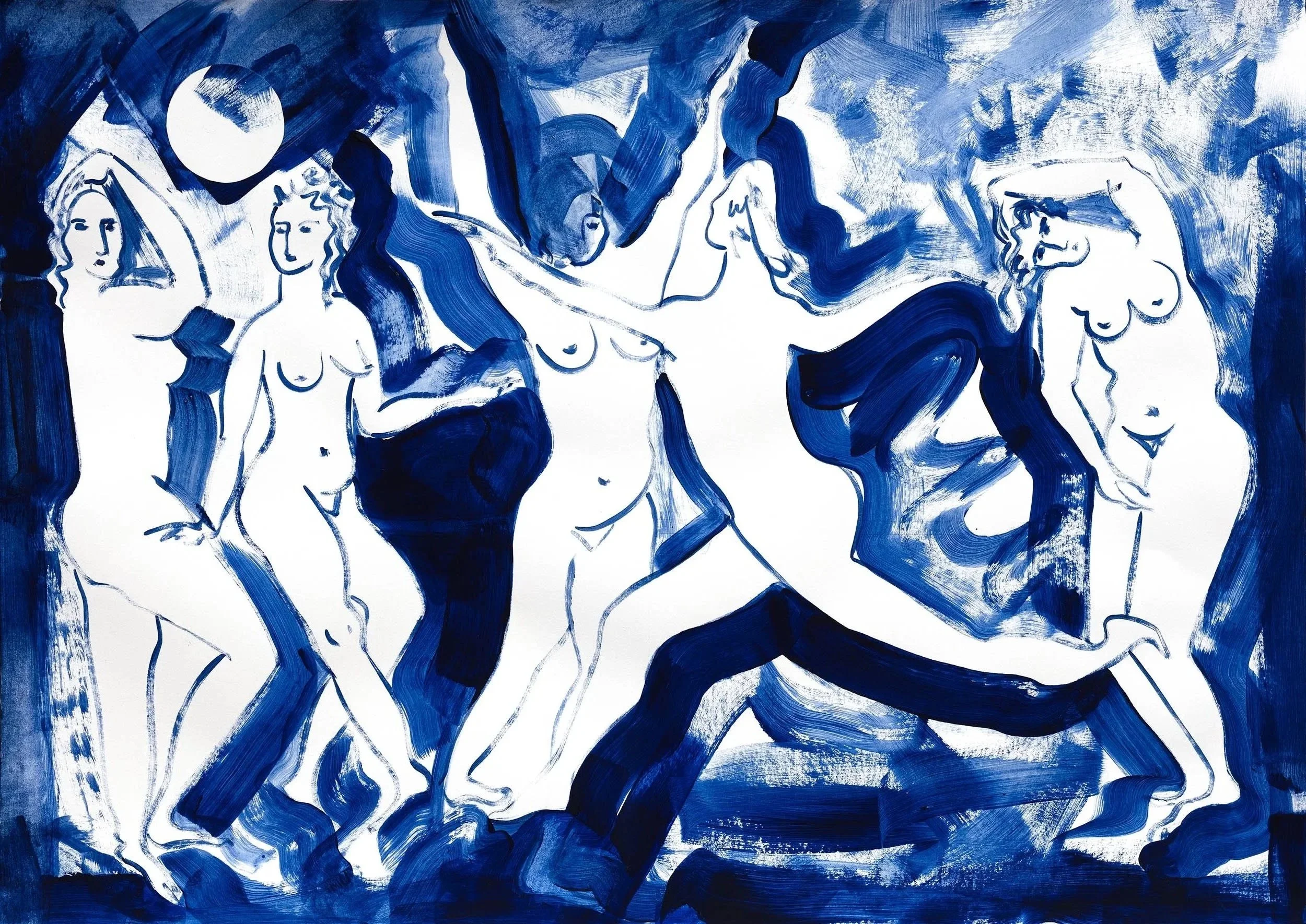 Midnight Blues | Acrylic on paper | 60 x 42cm | 2025