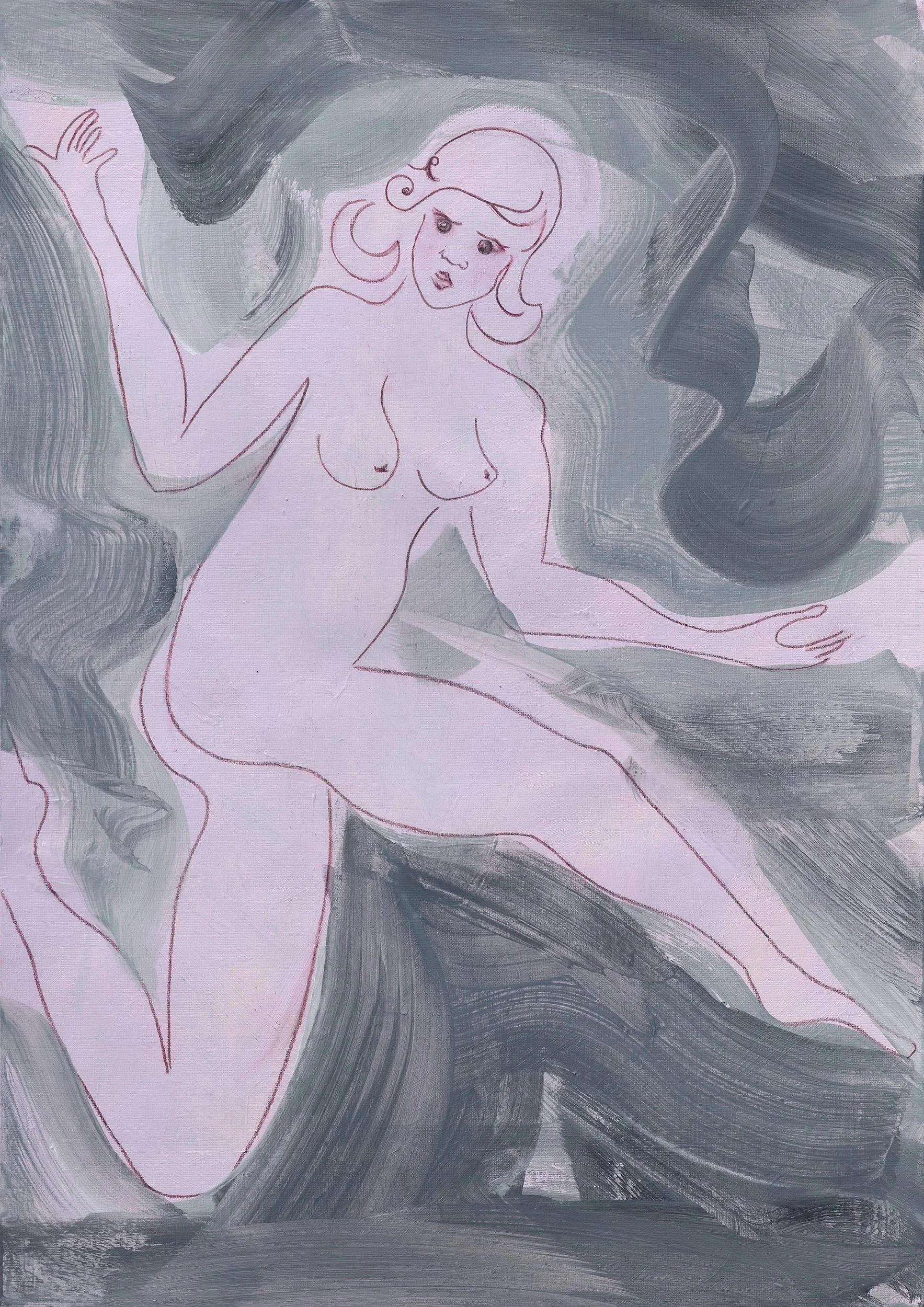 The Hungry Ghost | Acrylic & pencil on paper | 42 x 30cm | 2026