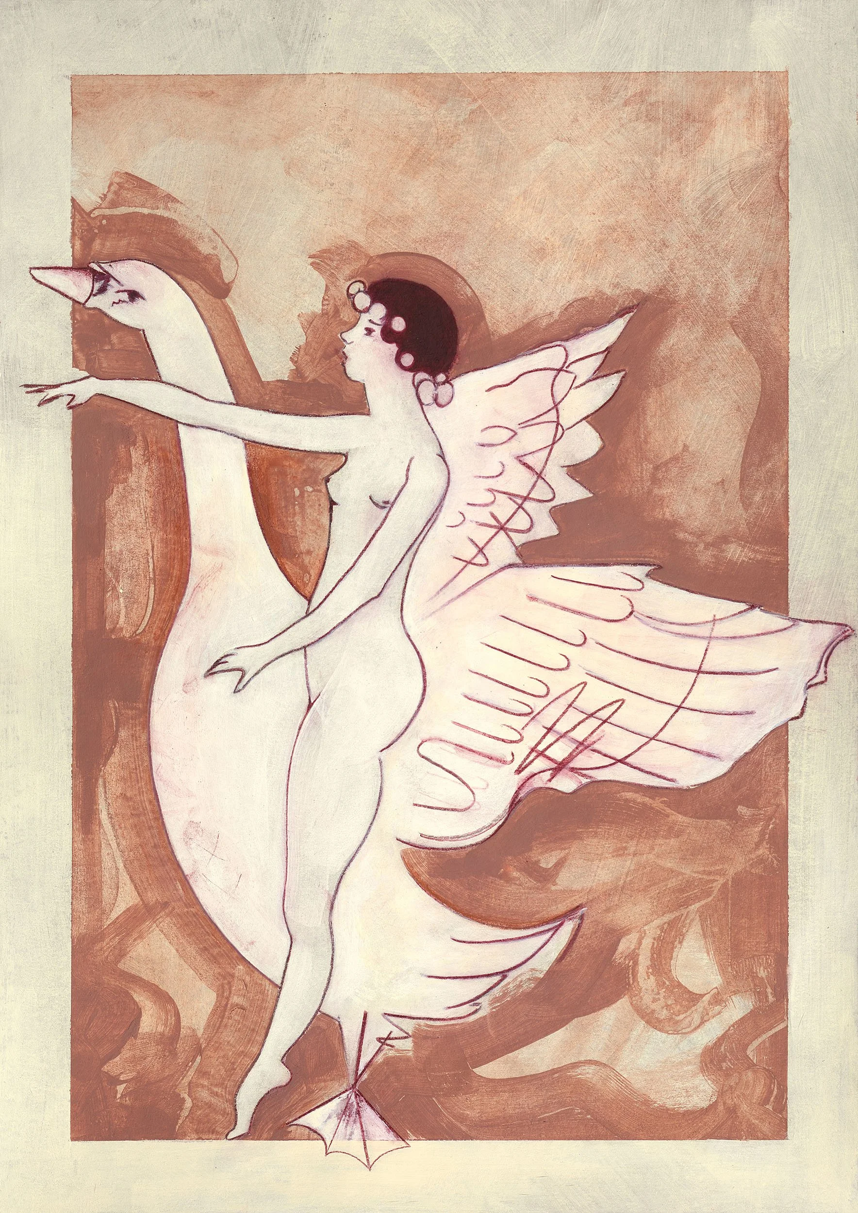 Swansong | Acrylic and pencil on paper | 42 x 30cm | 2026