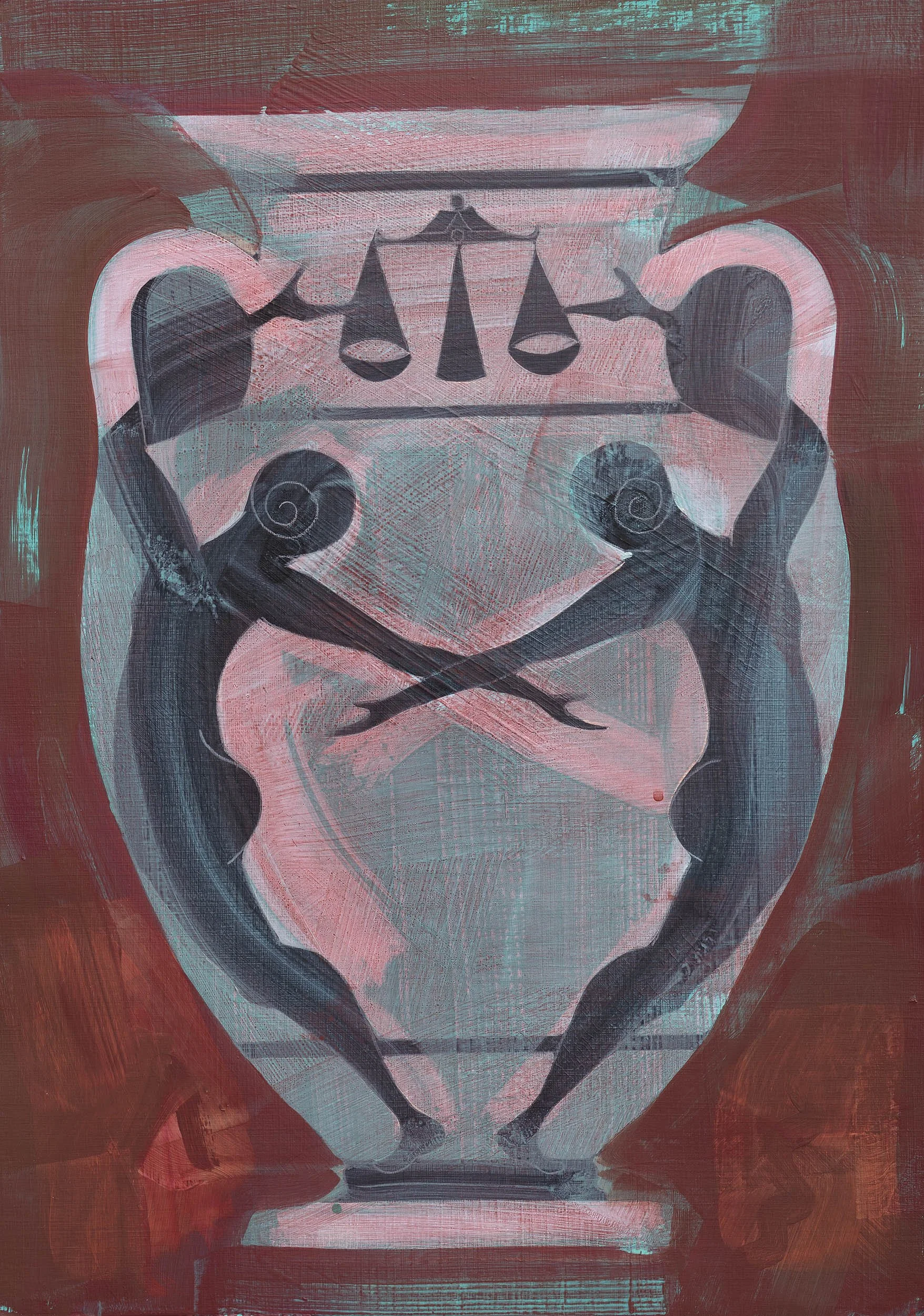 Libra | Acrylic & pencil on paper | 42 x 30cm | 2026