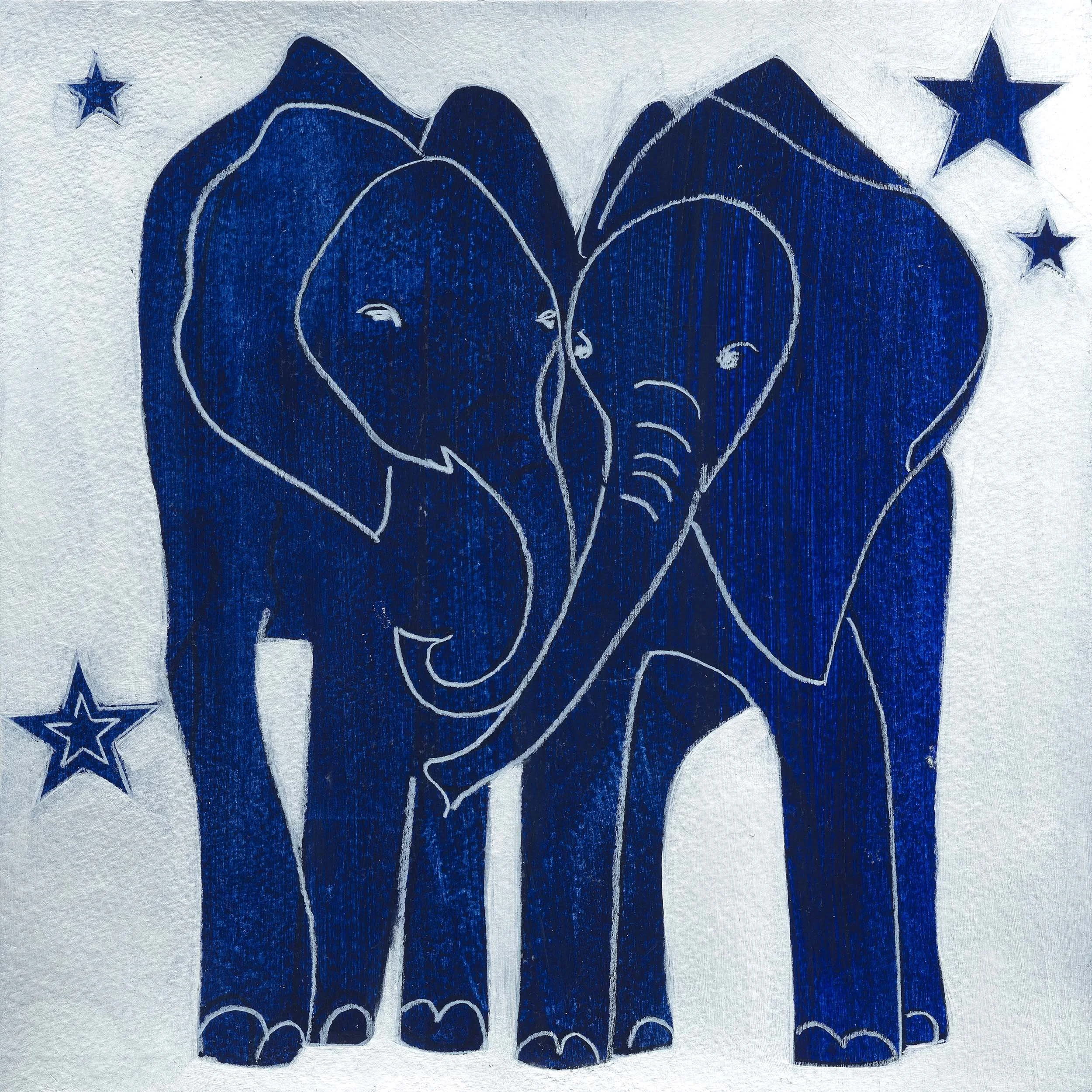 Blue Moods | Acrylic and pencil on paper | 30 x 30cm | 2026