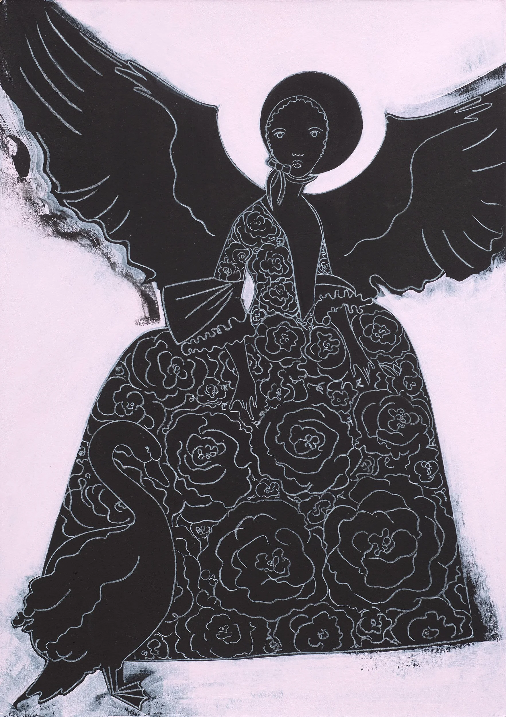 Black Swan | Acrylic & pencil on board | 60 x 42 cm | 2026