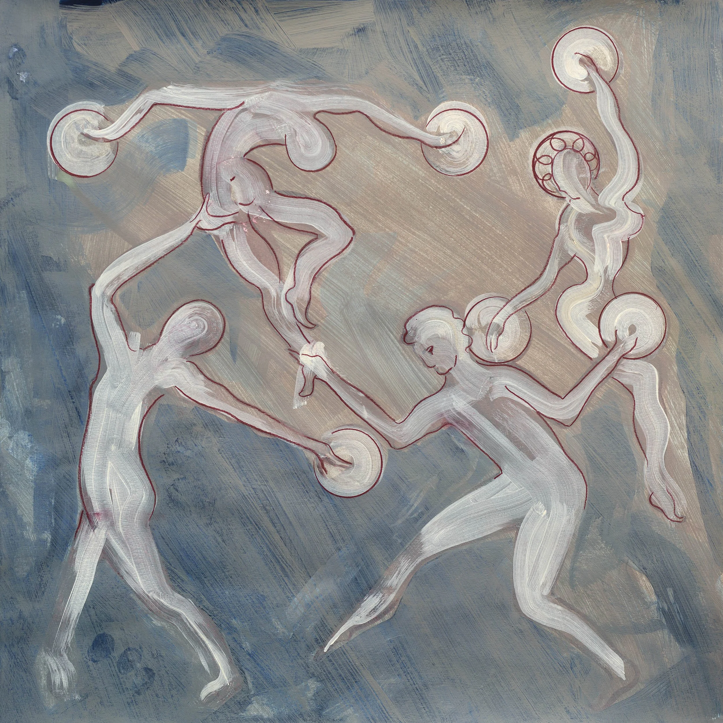 Moonlight Flit | Acrylic & pencil on paper | 42 x 42cm | 2026