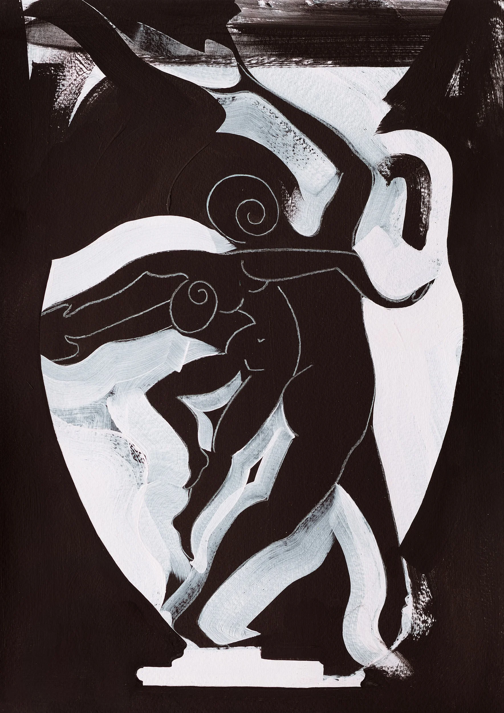 Shadow Dance | Acrylic & pencil on paper | 42 x 30cm | 2026