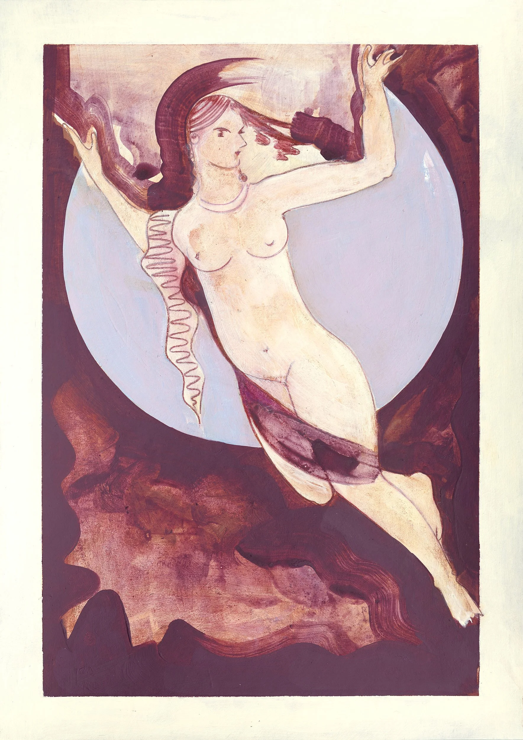 Queen of the Night | Acrylic & pencil on paper | 42 x 30cm | 2026