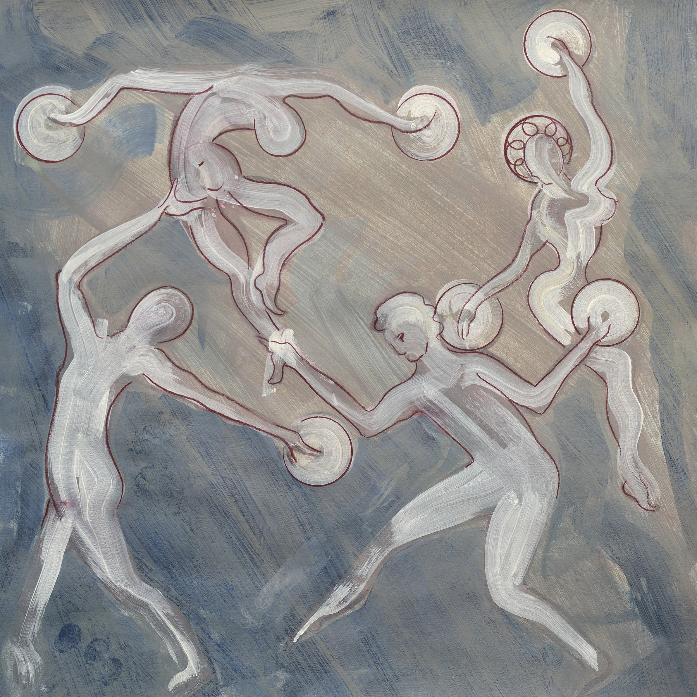 Midnight Flit | Acrylic and pencil on paper | 40 x 40cm | 2026