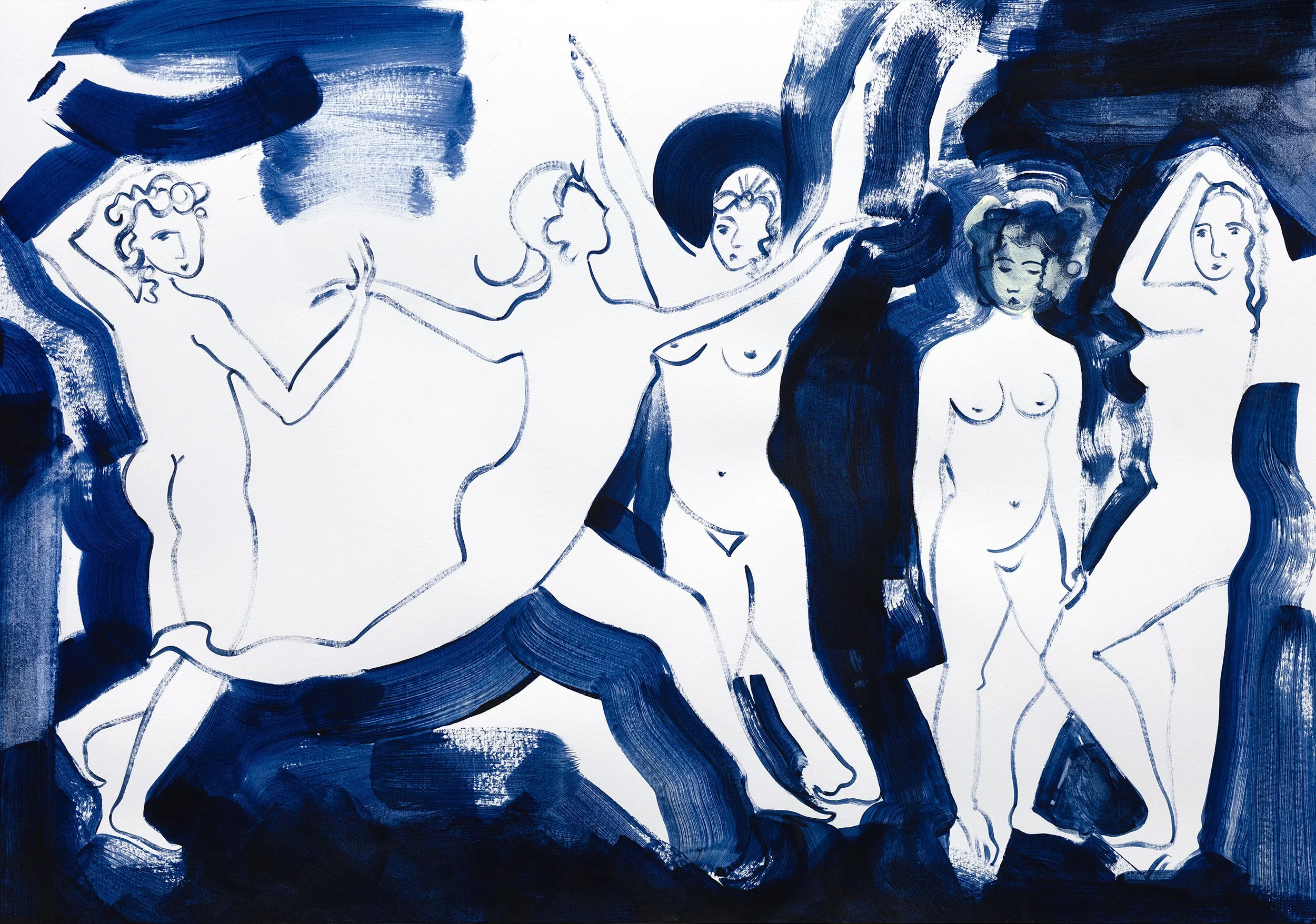 Moody Blues | Ink & acrylic on paper | 42 x 60cm | 2026 