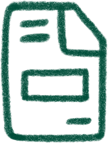 Outline drawing of a paper document or file folder.