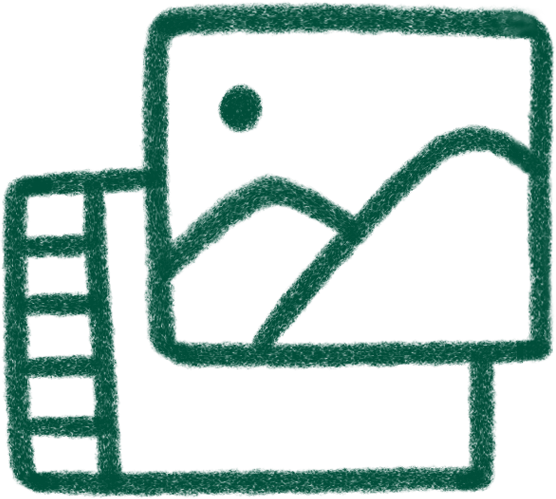 Line graph icon with bars and a pie chart in a folder or document outline