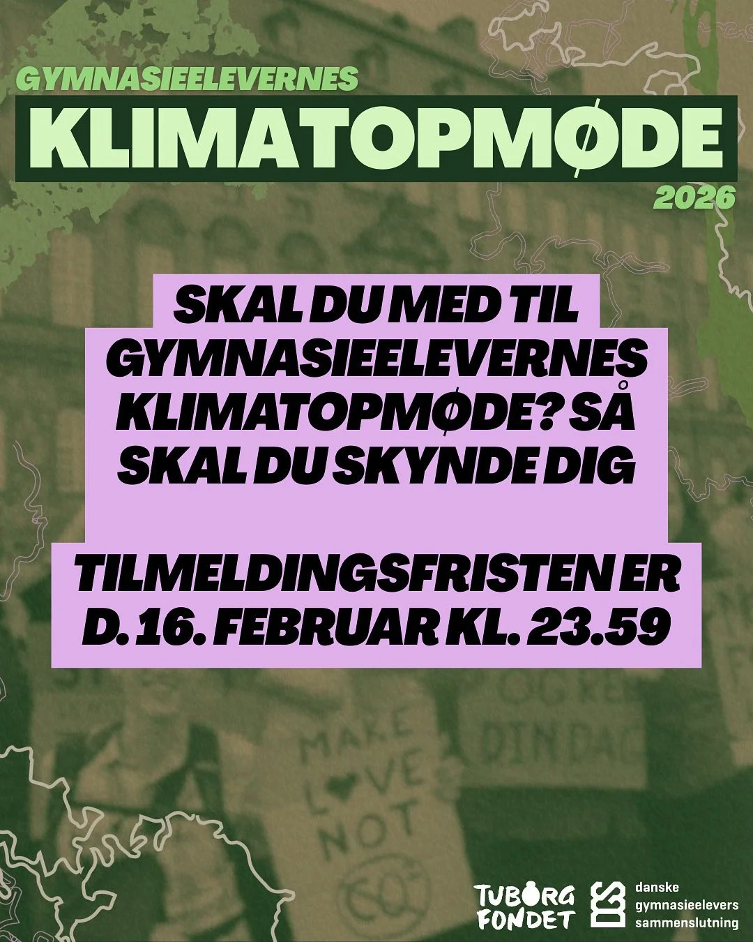 TILMELDINGSFRISTEN N&AElig;RMER SIG FOR GYMNASIEELEVERNES KLIMATOPM&Oslash;DE💚💚 Vi gl&aelig;der os helt vildt til at se en masse af jer d. 23. februar i Bygningen i Vejle! Vi f&aring;r bl.a. bes&oslash;g af Magnus Heunicke, N&oslash;dbremsen og Gr&