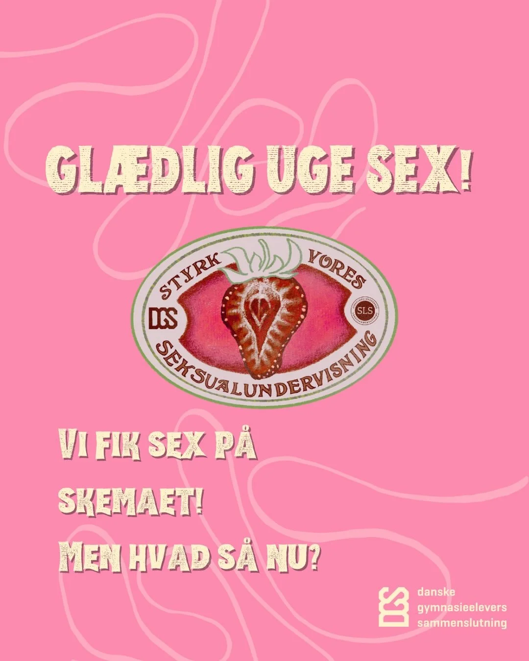 Gl&aelig;delig uge sex!🍑 I den her uge s&aelig;tter DGS fokus p&aring; seksualundervisningen p&aring; gymnasiet, s&aelig;rligt med et tema i fokus: Gr&aelig;nser og Samtykke! 🫶
F&oslash;lg med p&aring; profilen hele ugen for at se mere uge sex cont
