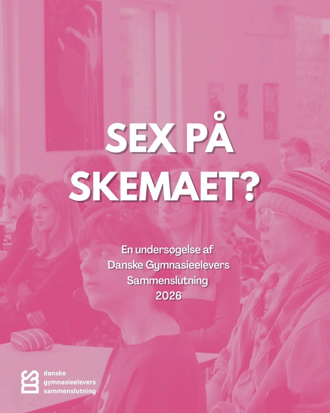 I dag har DGS lanceret vores nye unders&oslash;gelse &ldquo;Sex p&aring; Skemaet?&rdquo; 

Selvom Seksualundervisning har nu v&aelig;ret obligatorisk i 3 &aring;r, er der bekymrende f&aring; elever som har modtaget den. 

Swipe for at l&aelig;se mere