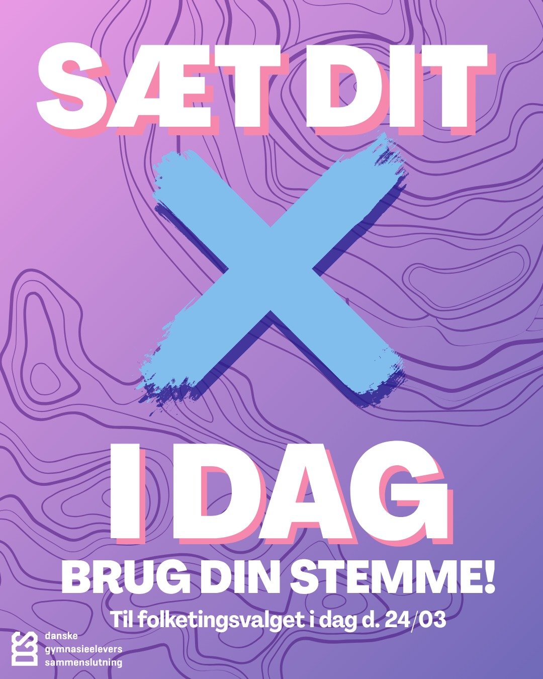 I dag er der folketingsvalg, og det er nu, vi unge har muligheden for at f&aring; indflydelse p&aring; den hverdag og fremtid, vi selv skal leve i!

 Valgdeltagelsen blandt os unge er stadig lavere end hos &aelig;ldre generationer. 

Det betyder i pr