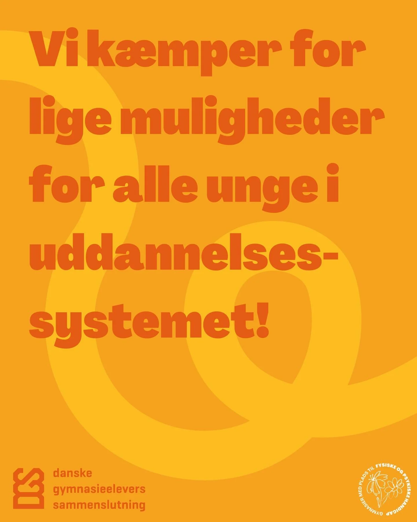 I DGS k&aelig;mper vi for lige muligheder for alle unge i uddannelsessystemet, uanset fysiske eller psykiske handicap! 💛🧡 Swipe for at l&aelig;se vores forslag til et styrket SPS-system! 🌟

Savner du indflydelse p&aring; din uddannelse? S&aring; k