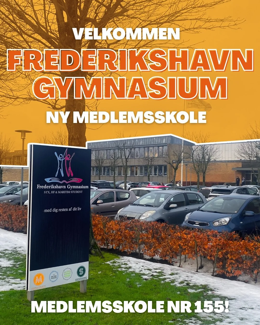 Velkommen til VIRUM GYMNASIUM 🎉
Virum Gymnasium er nu officielt medlemsskole nr. 154 🧡

Som medlemsskole bliver I en del af et st&aelig;rkt f&aelig;llesskab af gymnasieelever, der arbejder for bedre vilk&aring;r, mere elevinddragelse og en st&aelig
