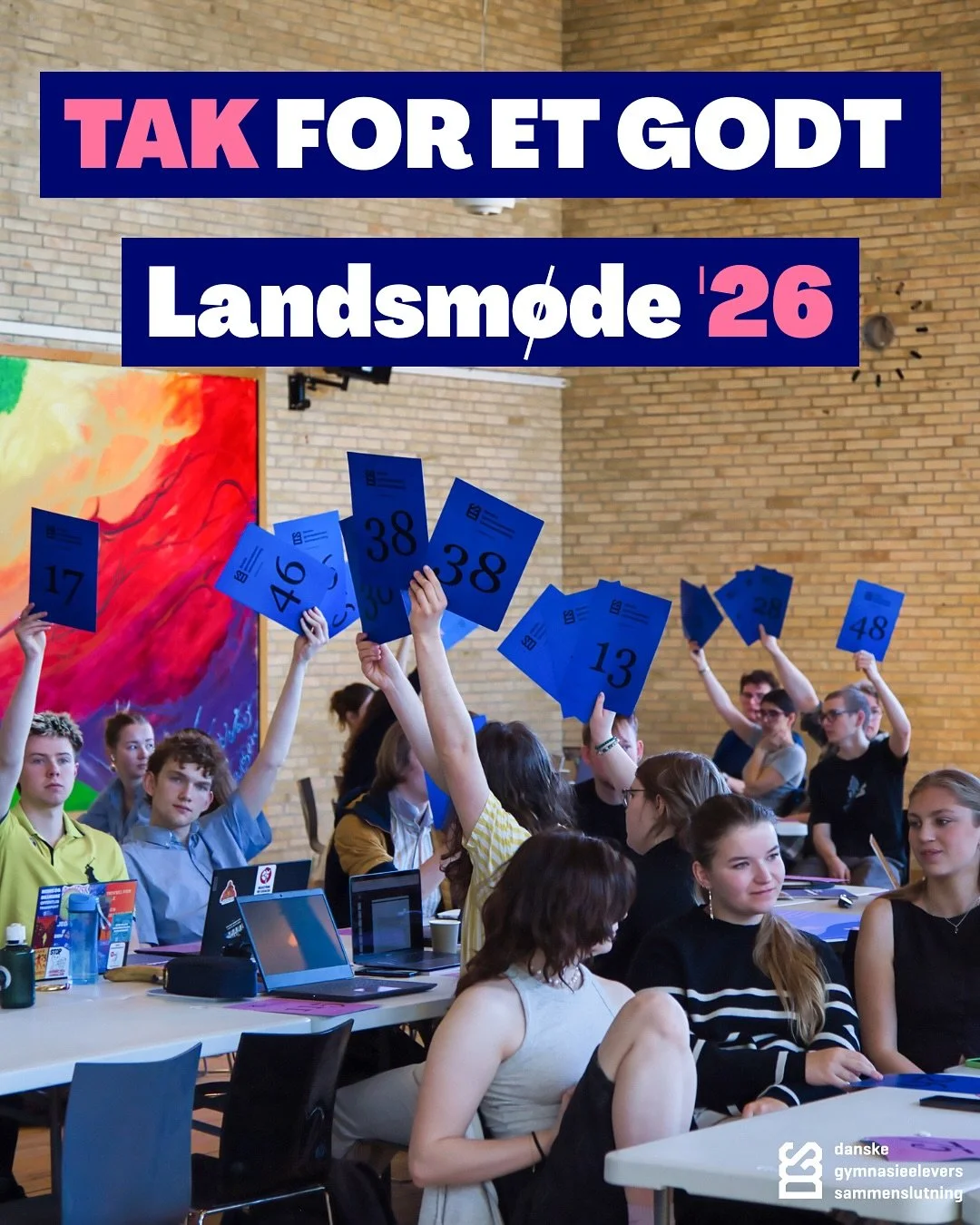 TAK FOR ET FANTASTISK LANDSM&Oslash;DE! 
I weekenden holdte vi DGS&rsquo; 61 landsm&oslash;de fyldt med vigtige, politiske beslutninger, st&aelig;rke debatter og valg af en ny daglig ledelse. 
Tak til alle der deltog og gjorde weekenden uforglemmelig