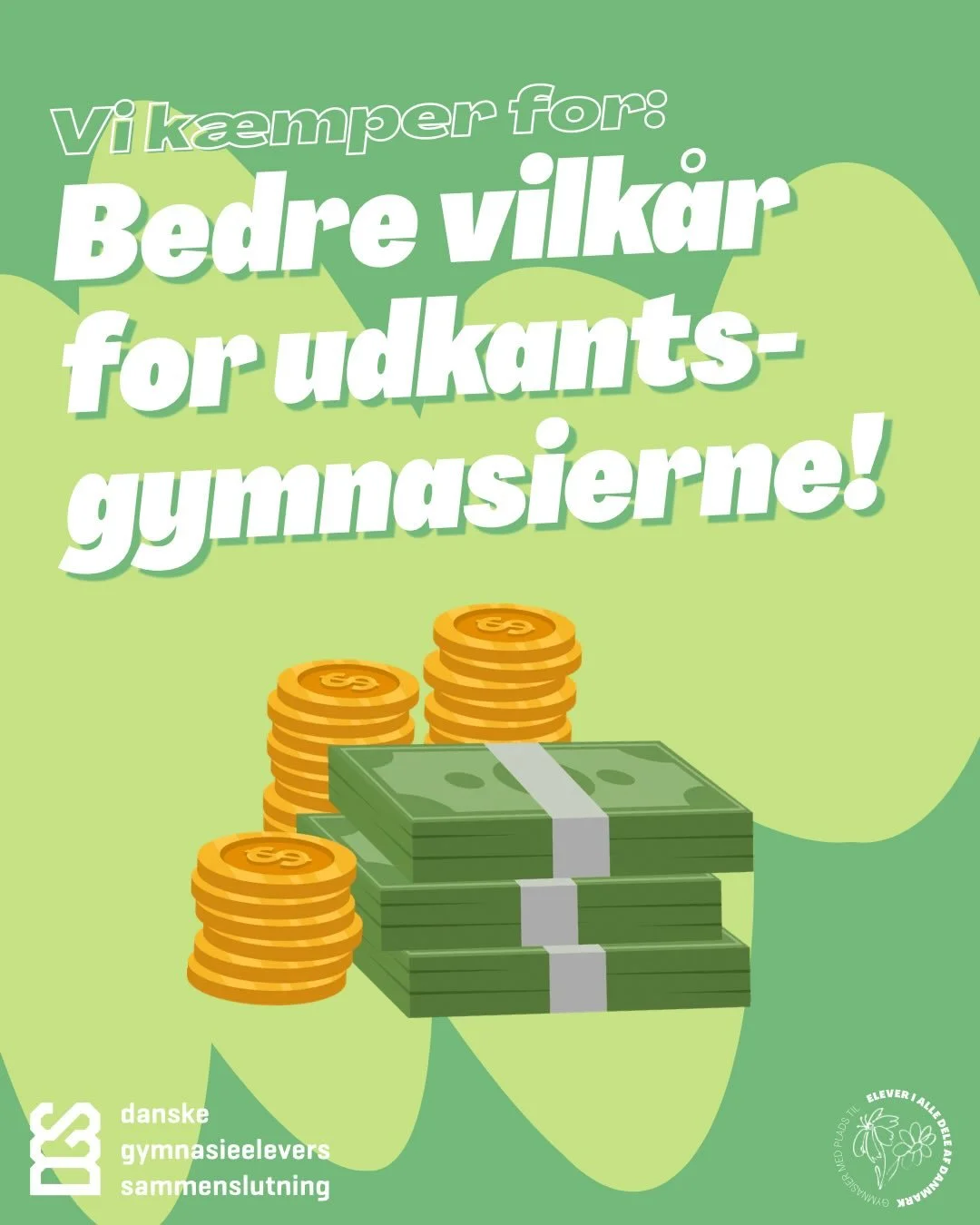 Vi k&aelig;mper for bedre vilk&aring;r for udkantsgymnasierne, s&aring; alle elever, uanset hvor de bor, kan komme p&aring; et gymnasie med ordentlige forhold 💸