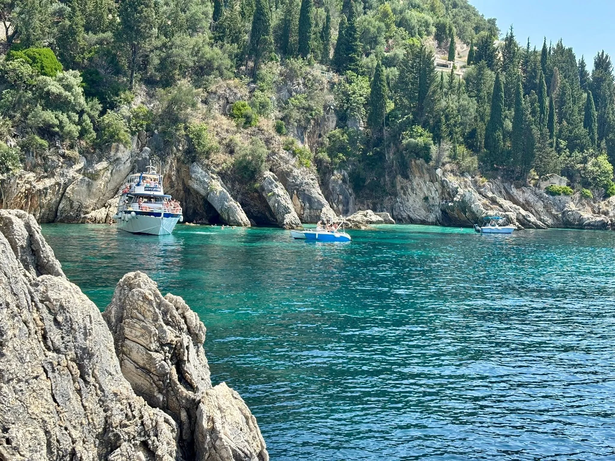 The Blue Caves on the north-east coast of Corfu