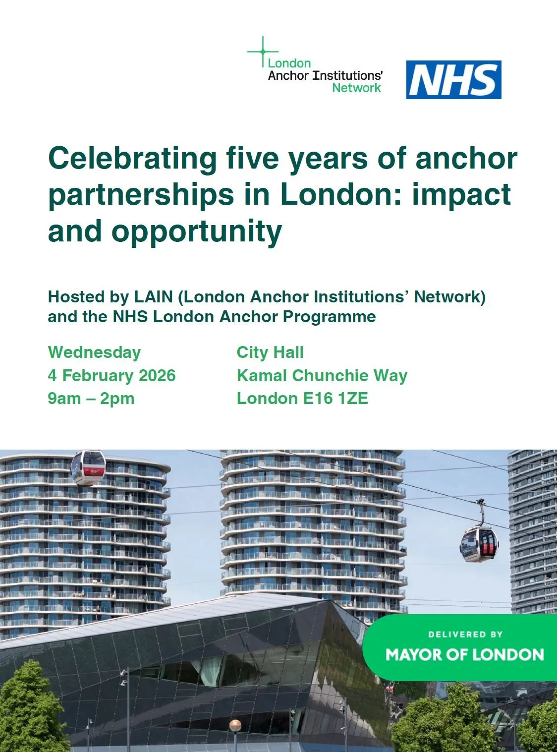 LAIN &amp; NHS: Celebrating 5 Years of Anchor Partnerships, Wed 4 Feb 2026 