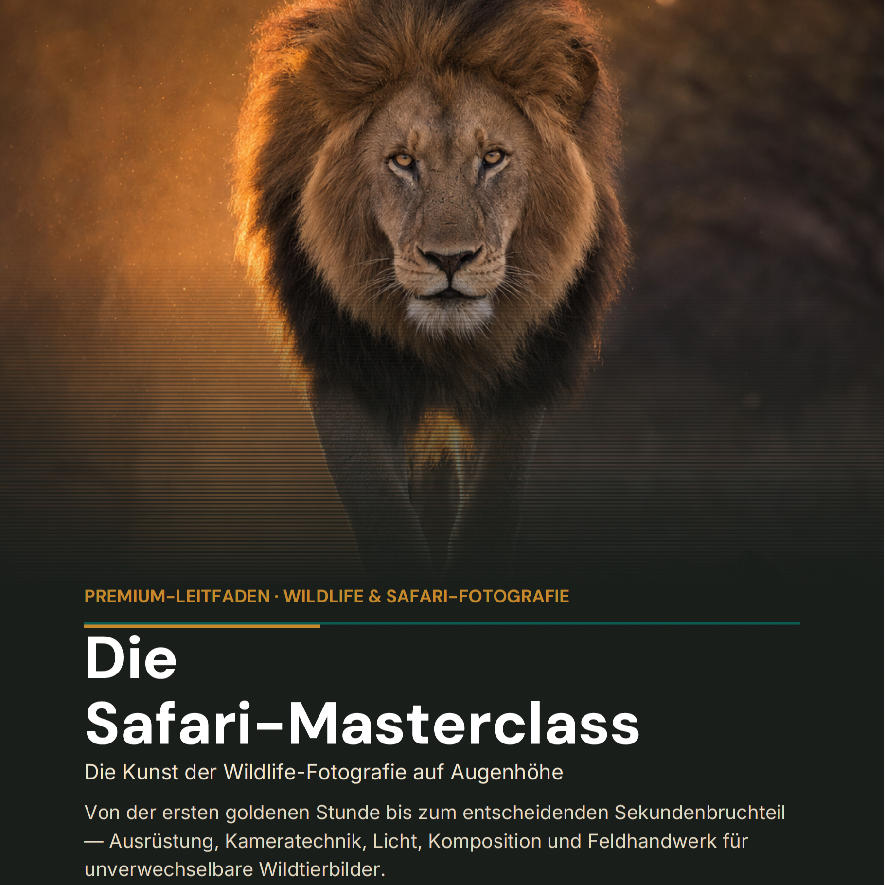 NEW E-Book:  Die Safari Masterclass - Die Kunst der Wildlifefotografie