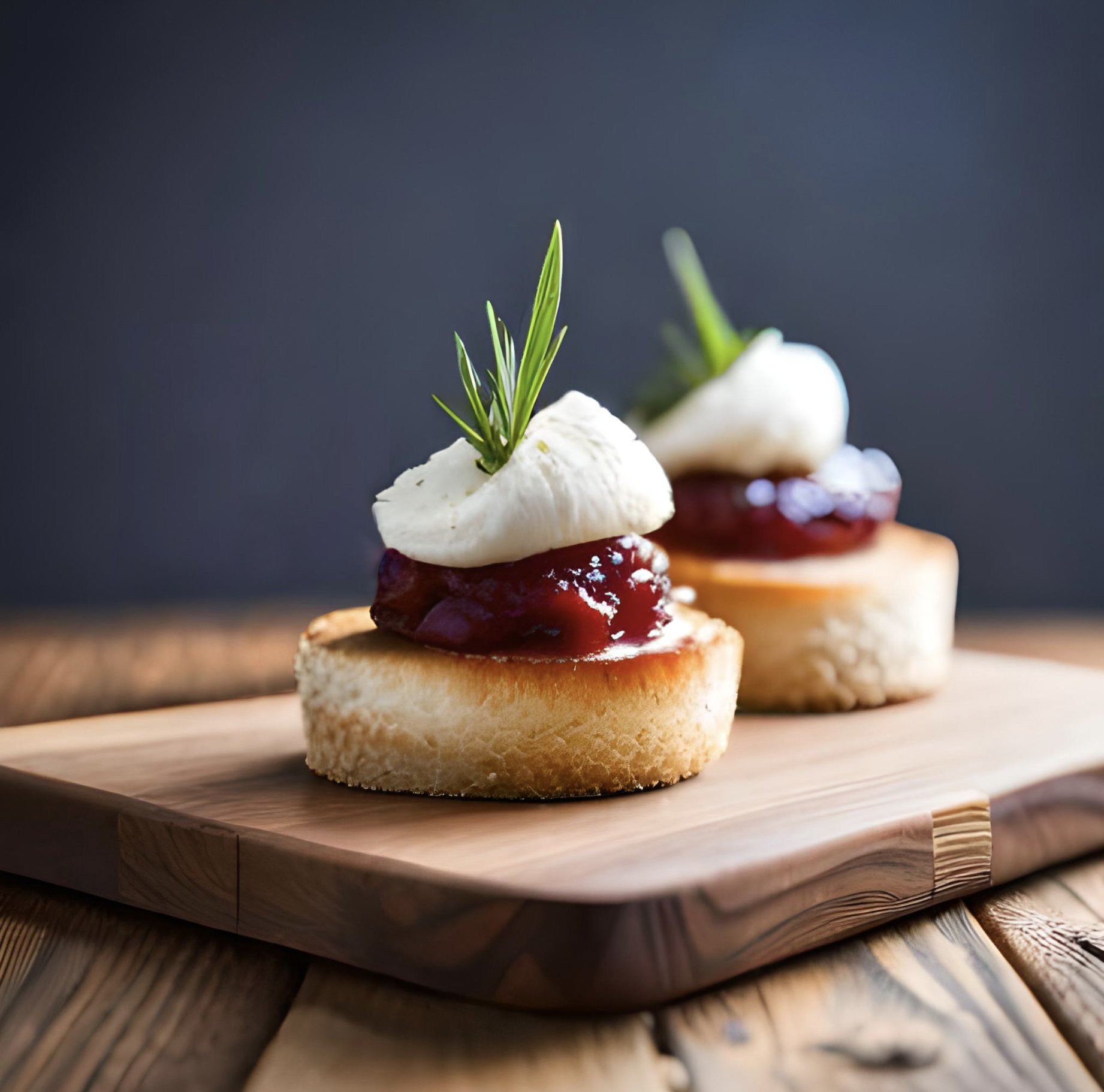 Biscuits with cran pepper jelly and goat cheese.jpg