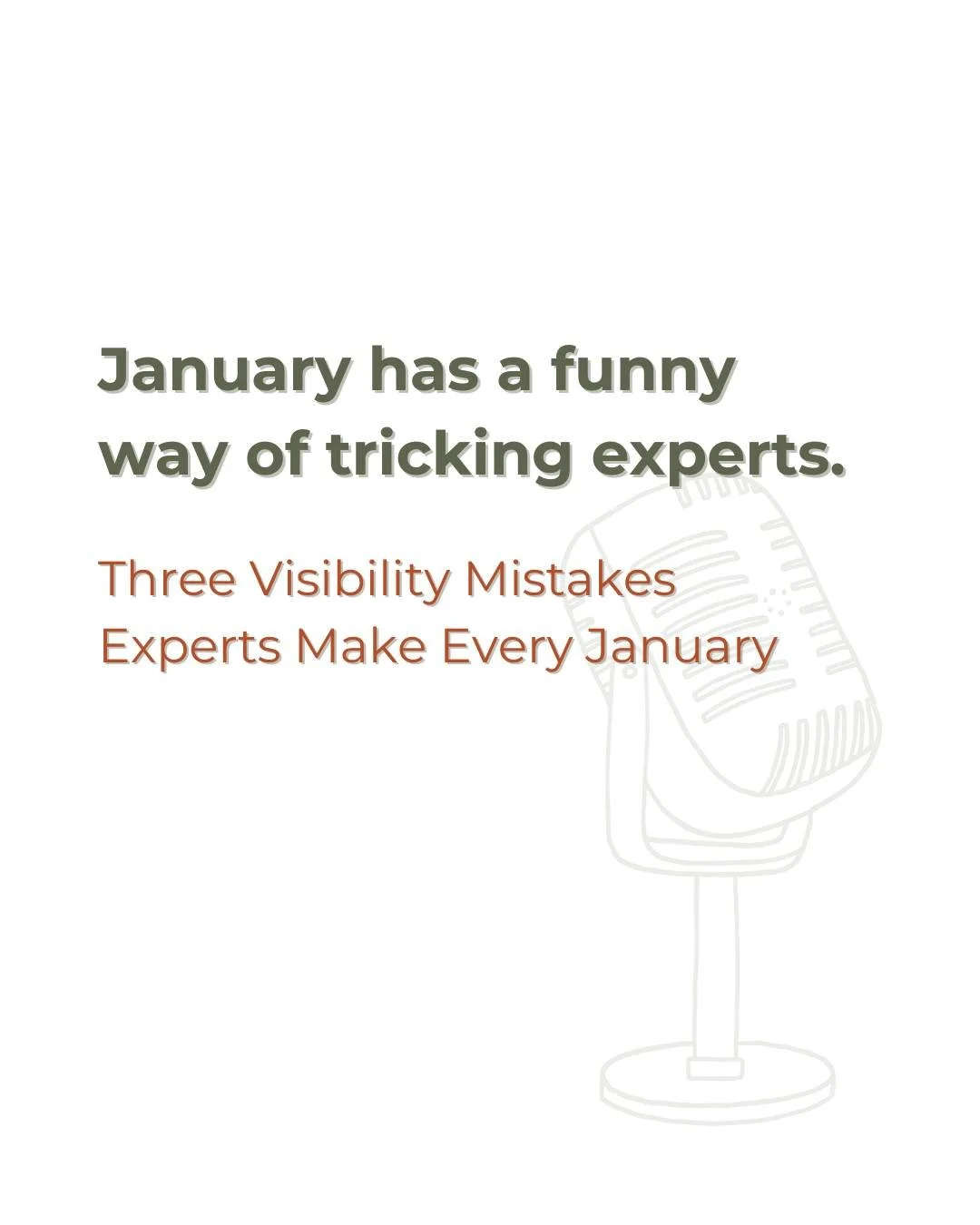 January has a way of tricking even the best experts&hellip; are you falling for it?

Most &ldquo;visibility hacks&rdquo; are just noise. Real visibility is being found by the people already looking for you.

Swipe through to see the 3 mistakes that a