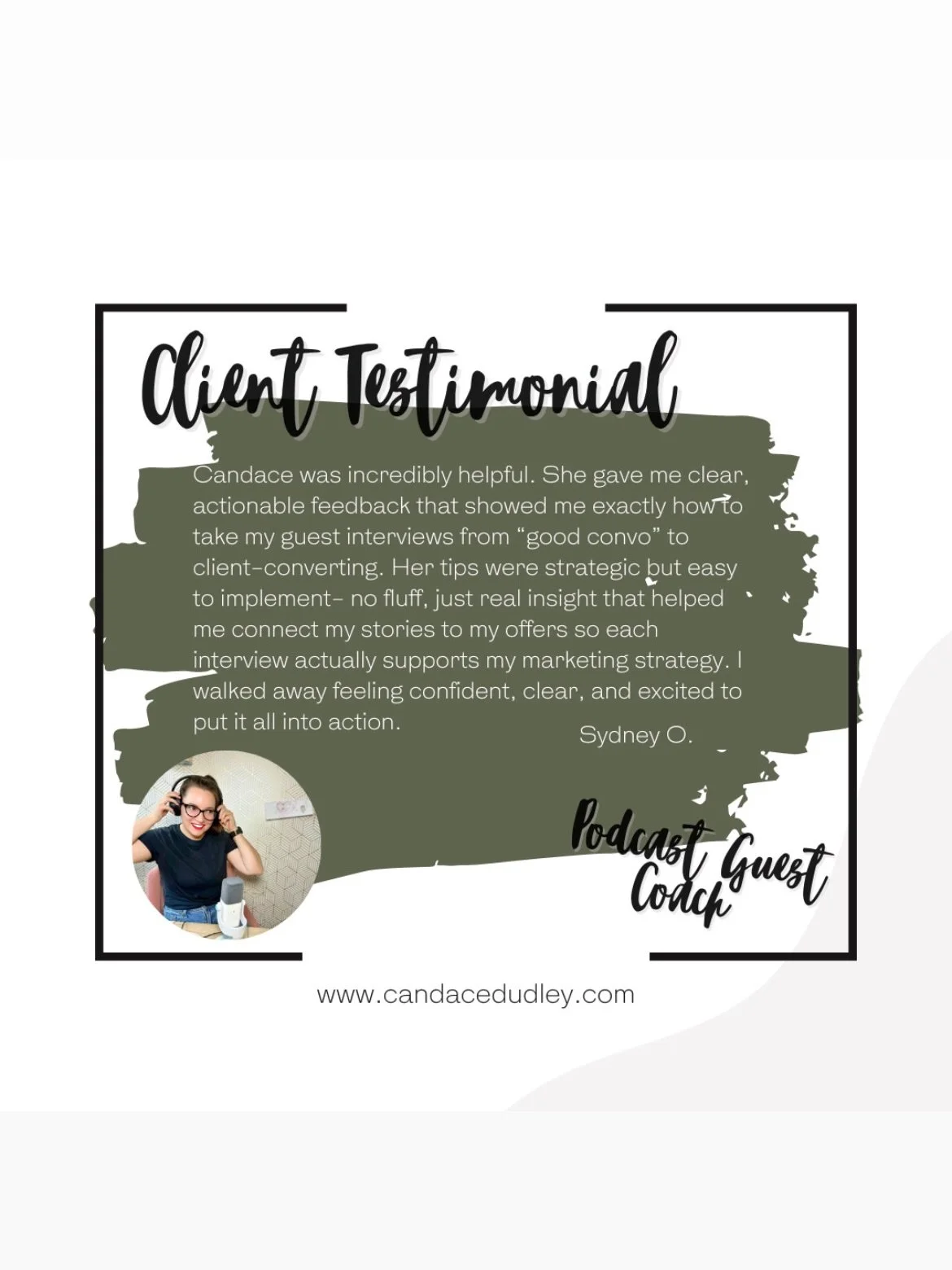 You love being a guest on podcasts, it&rsquo;s so fun! But, it never actually &ldquo;works&rdquo;.

No new followers
No clients booking
No downloads of your freebie

I can fix this.

If you love being a guest on podcasts, that&rsquo;s your sign to le