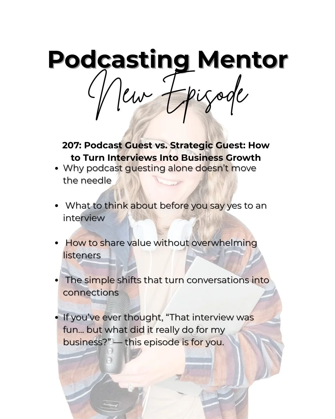 A lot of people have been a podcast guest before&hellip;
And while it&rsquo;s fun, nothing really happens after.

No new followers.
No downloads.
No clients.

In my newest solo episode, I&rsquo;m talking about the difference between being a podcast g