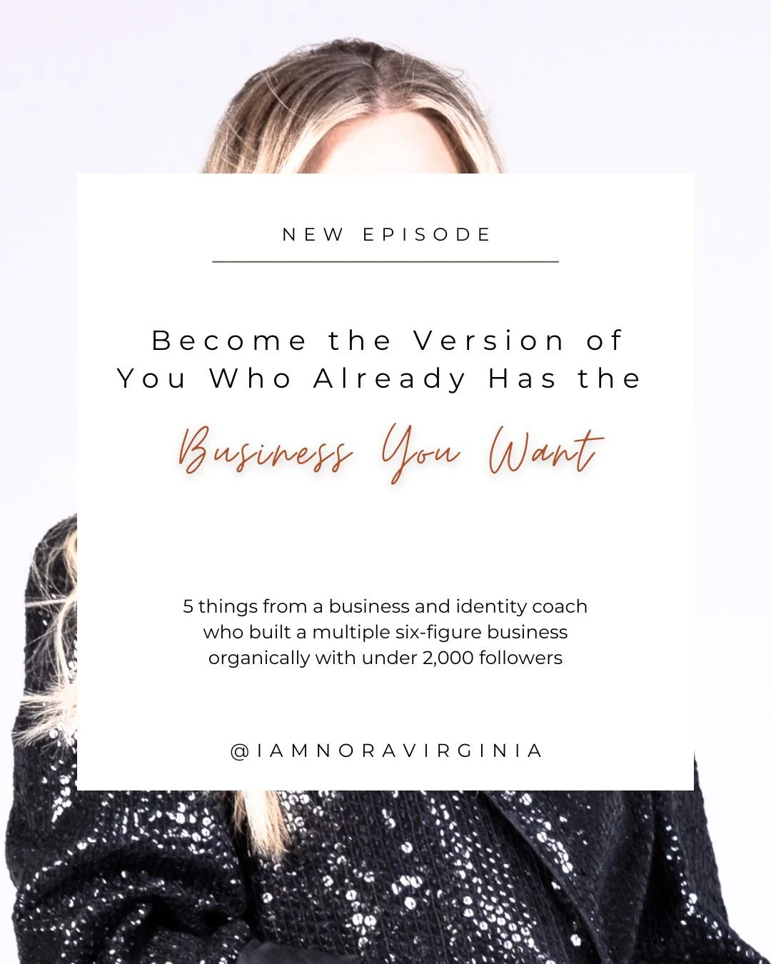 What if the reason your business isn't where you want it to be has nothing to do with your strategy?

New episode with @iamnoravirginia &mdash; business and identity coach, breathwork facilitator, and host of the top 2.5% podcast Glow Up to Blow Up. 