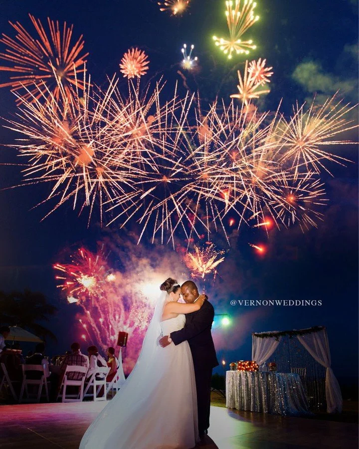 Their #love make #fireworks Very thankful that this amazing couple chose #teamvernon for covering their special day. #wedding #weddingdress#tropical #island #paradise#weddinginspiration#destinationweddingphotographer#destinationwedding #cayman #islan