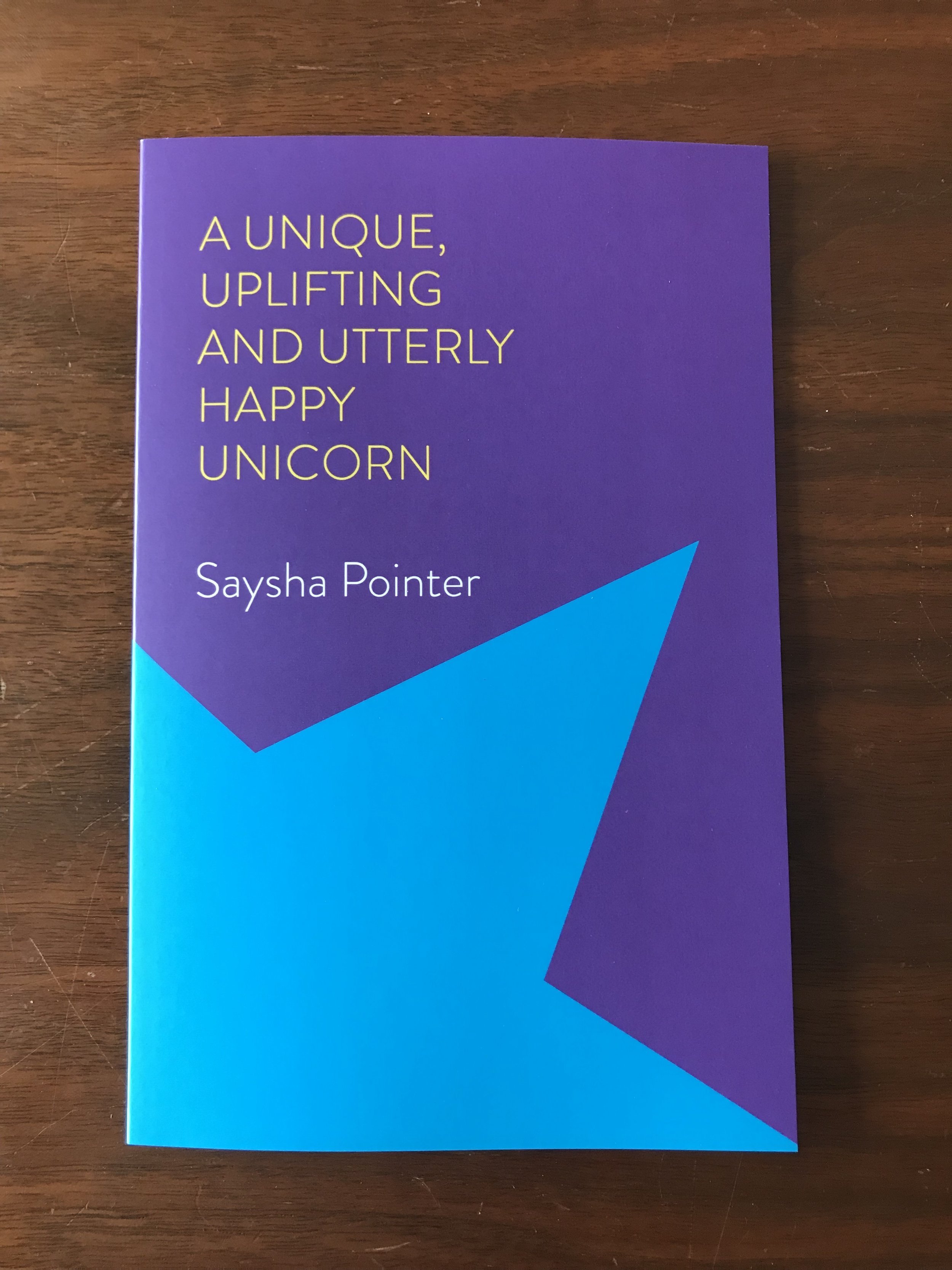 A UNIQUE, UPLIFTING AND UTTERLY HAPPY UNICORN by Saysha Pointer