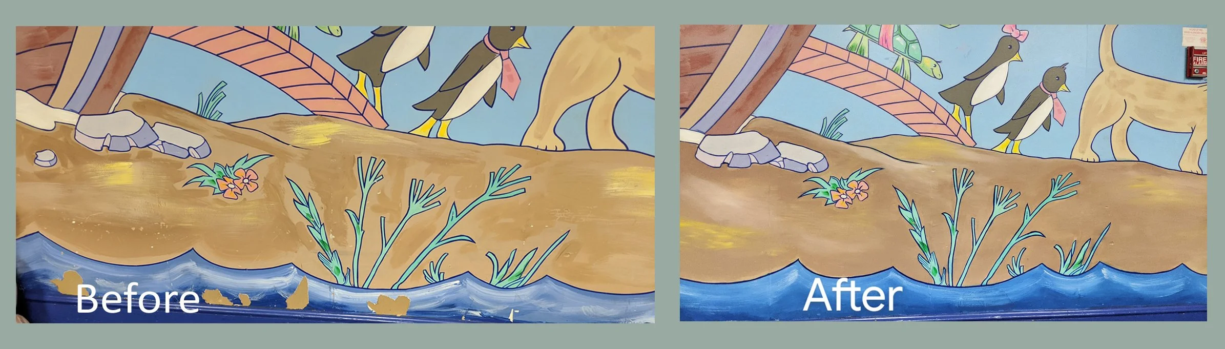 Gutman Early Learning Center mural restoration