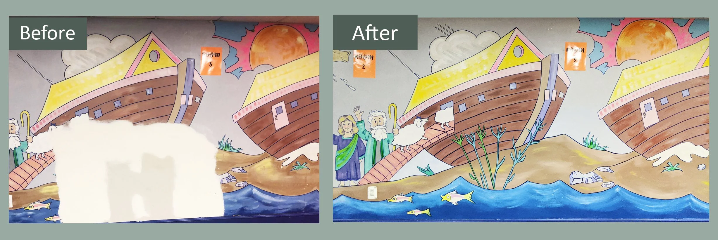 Gutman Early Learning Center mural restoration