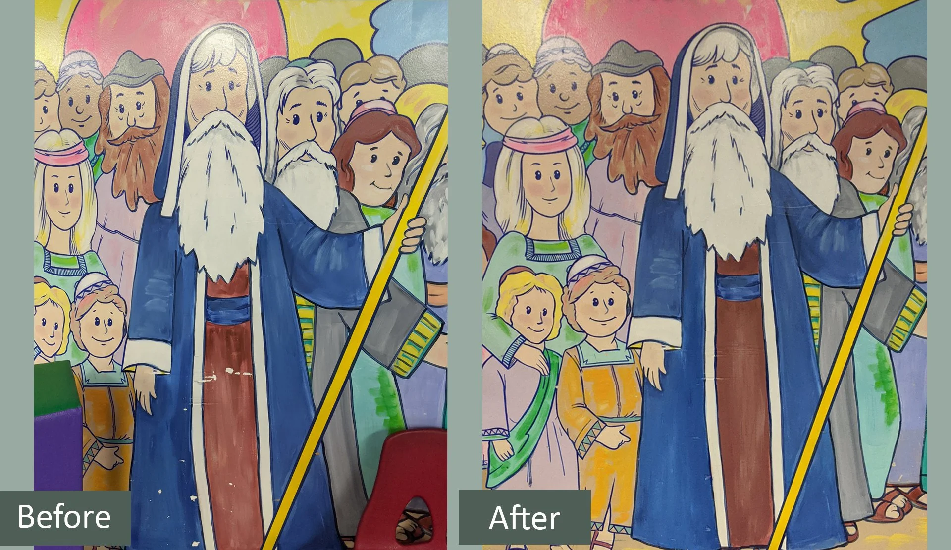 Gutman Early Learning Center mural restoration
