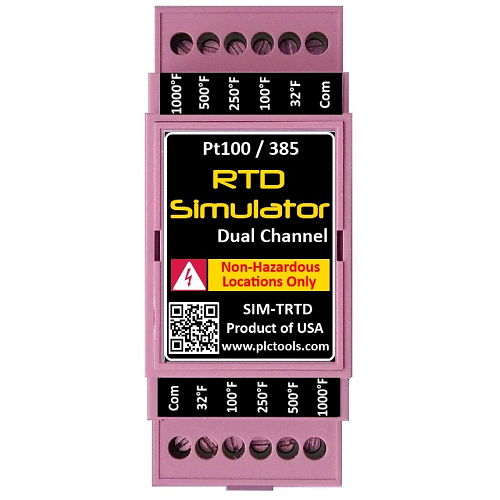PLC Tools SIM-TRTD RTD Temperature Simulator 100 Ohm Platinum 385 Dual Channel