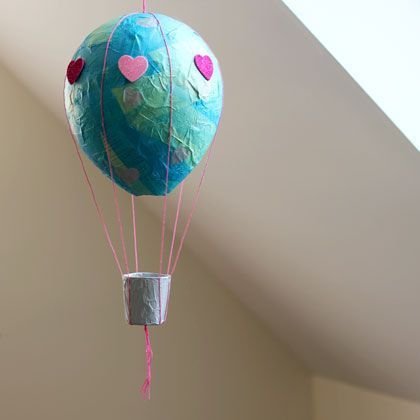 nikkel Vol Prooi Paper Mache Hot Air Balloon — Homestead Art & Studio