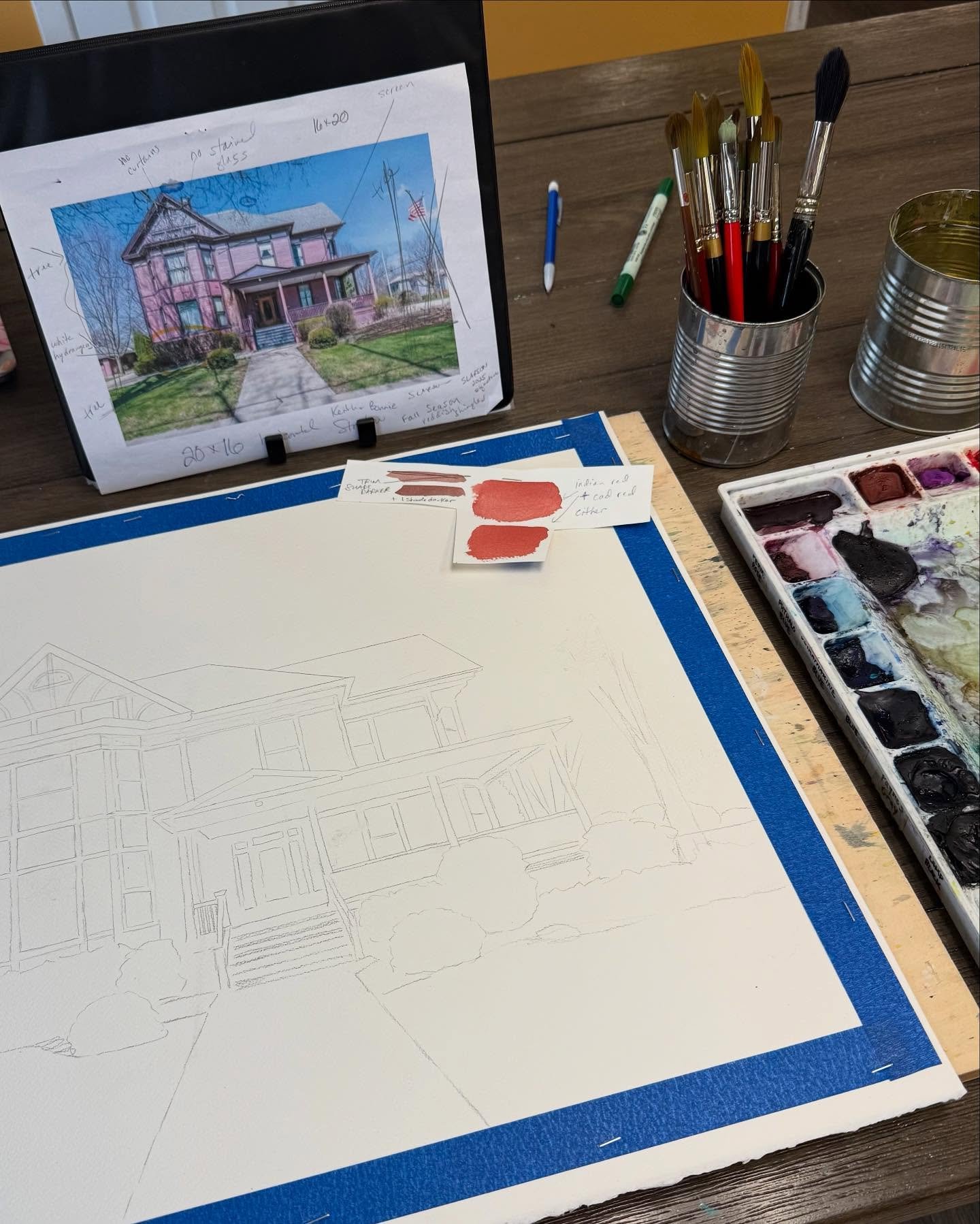 Next on the commission list is this BEAUTIFUL home. For this painting, I&rsquo;ll be returning the house to its original color. Not pink.