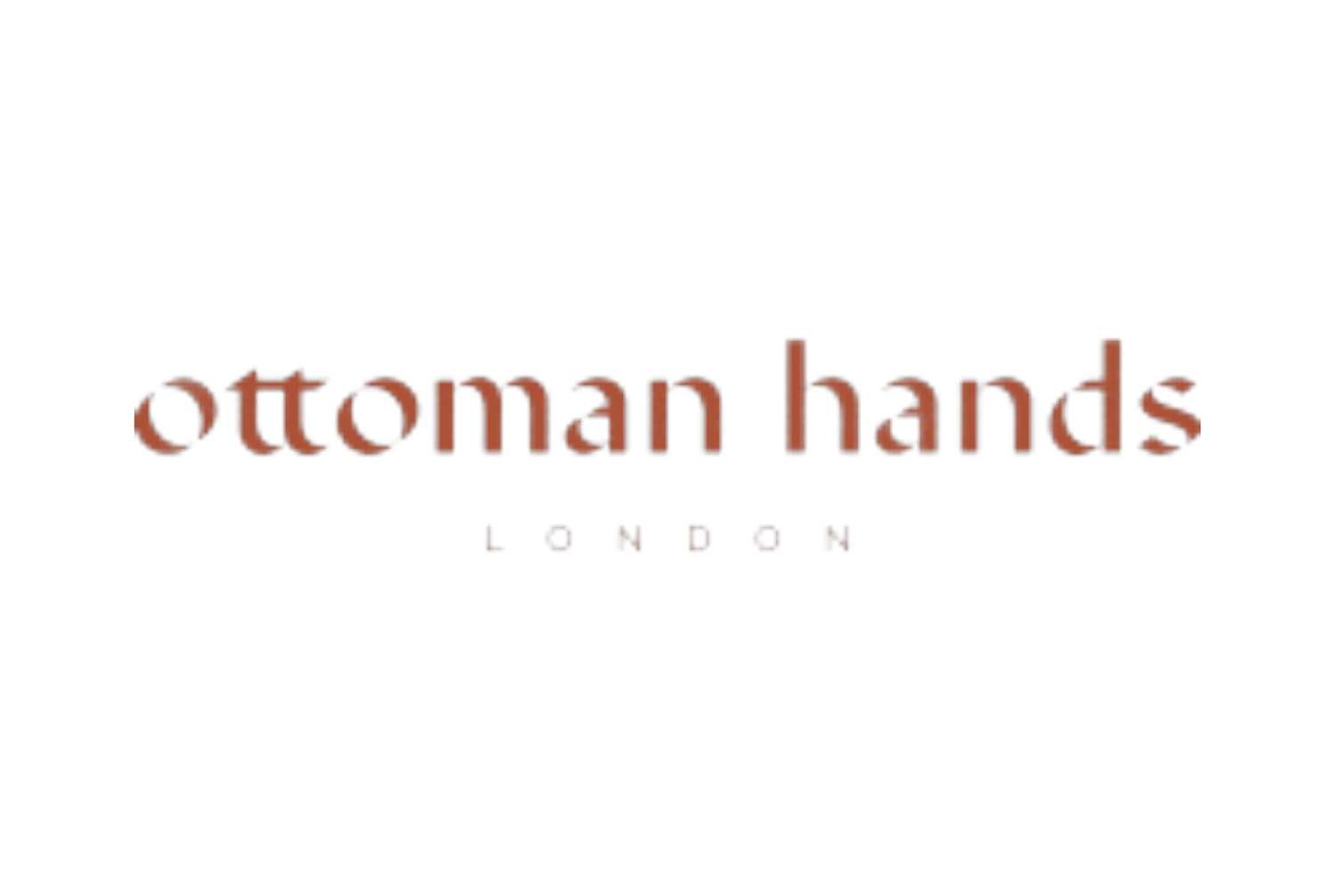 Ottoman Hands logo with the text 'ottoman hands' in a burnt orange color and 'LONDON' underneath on a black background.