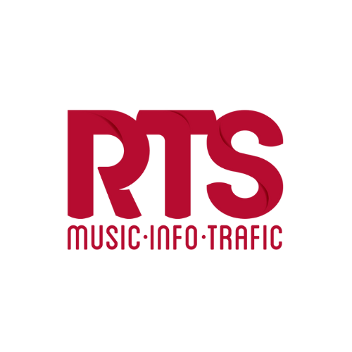 Logo de RTS avec les mots Music, Info et Trafic en dessous.
