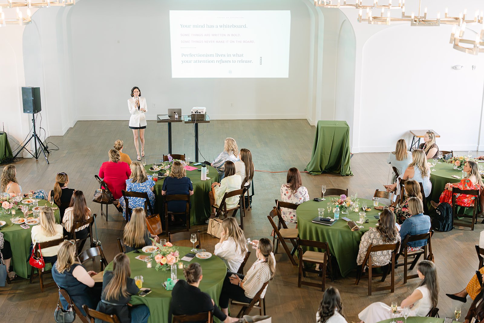 Speaker presenting to a group of women at a Heels and Handshakes Nashville networking event for women in business.