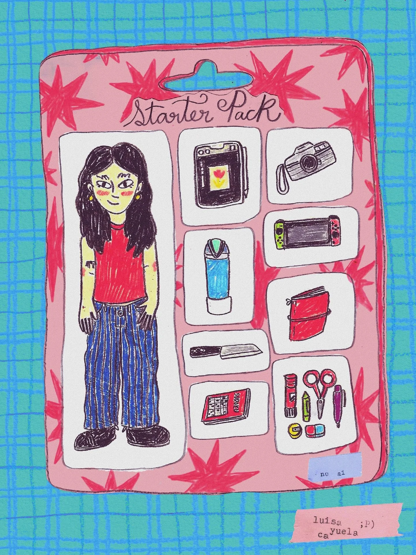 Tarde al #starterpacknoai pero igual lo quer&iacute;a hacer. Aqu&iacute; mis esenciales. 

#noai #noaiillustration #illustration #illustrator #colorpencil #procreate #designer