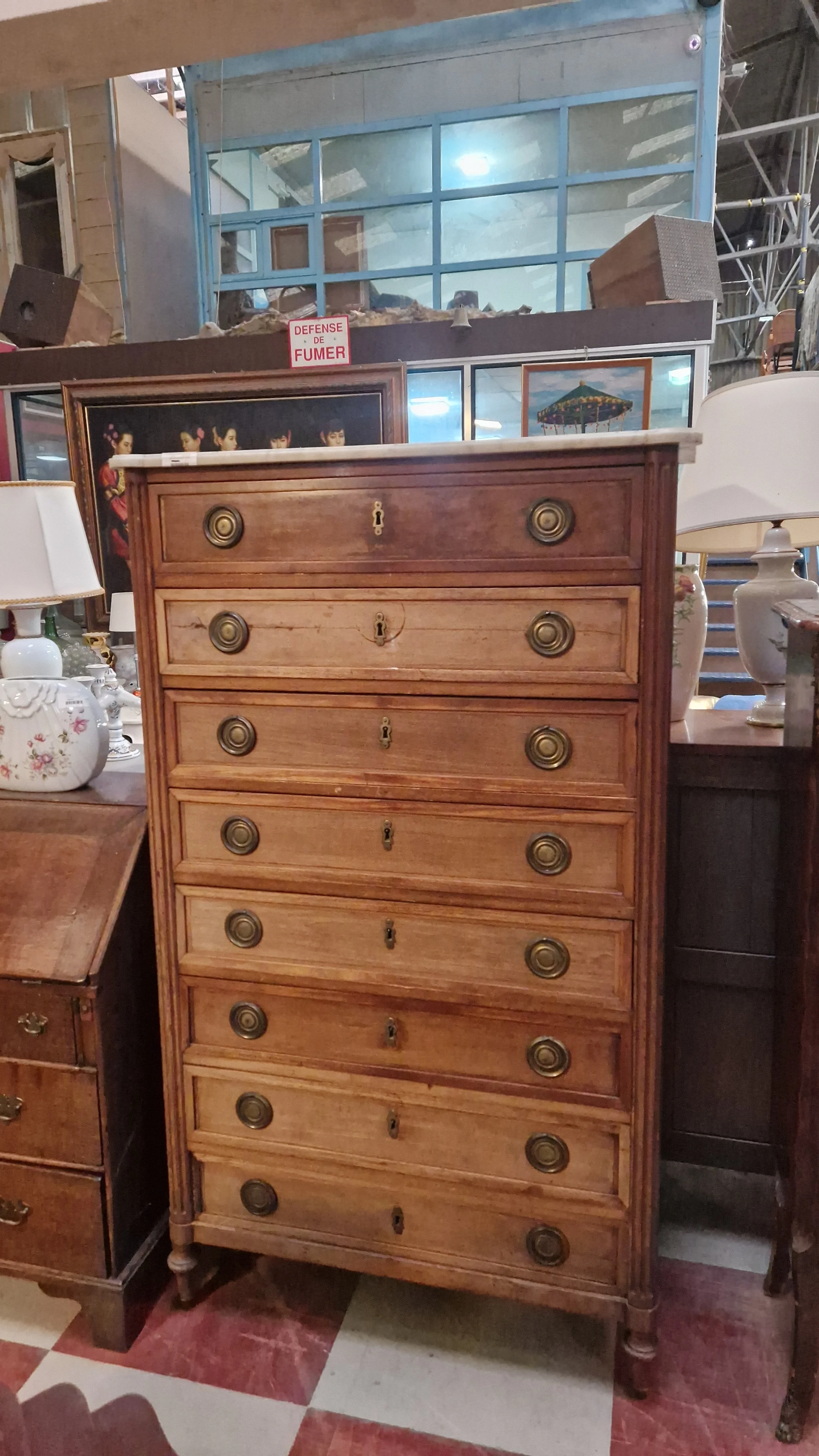 Semainier dessus marbre 18ème - 300€