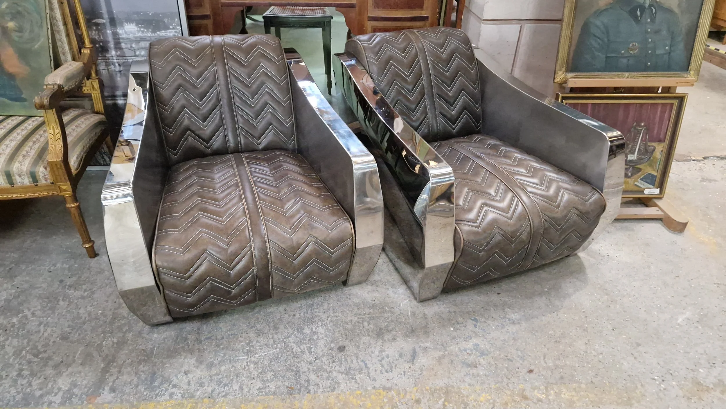 Fauteuil Cuir &amp; Alu