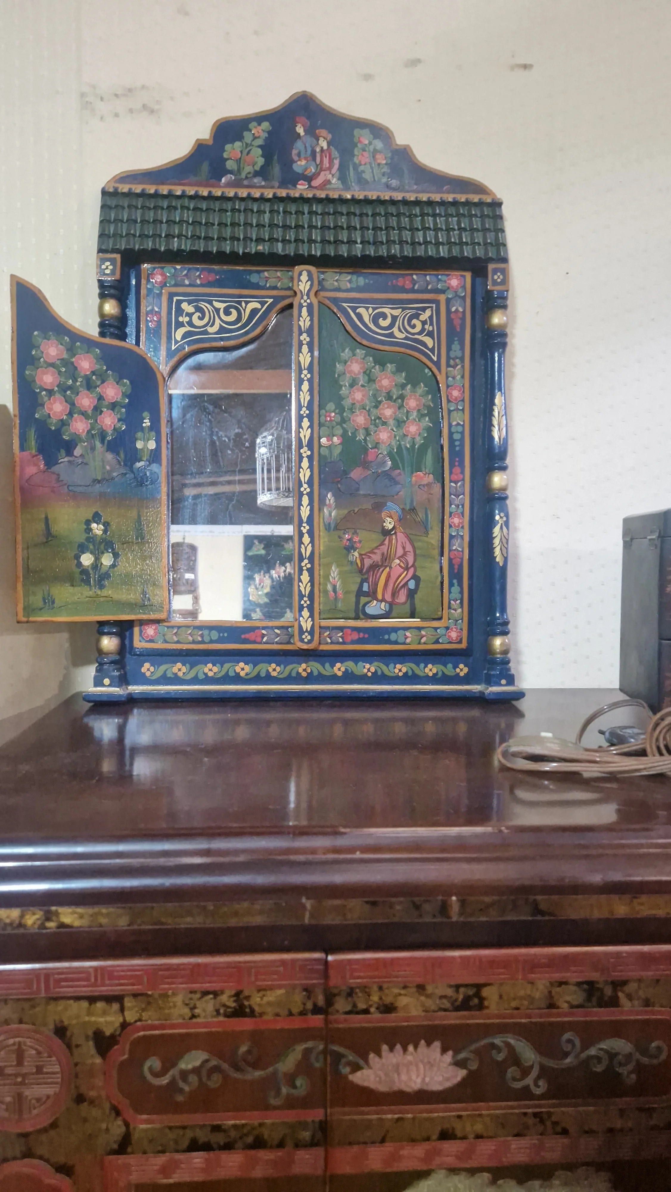Miroir Oriental Bois peint - 100€