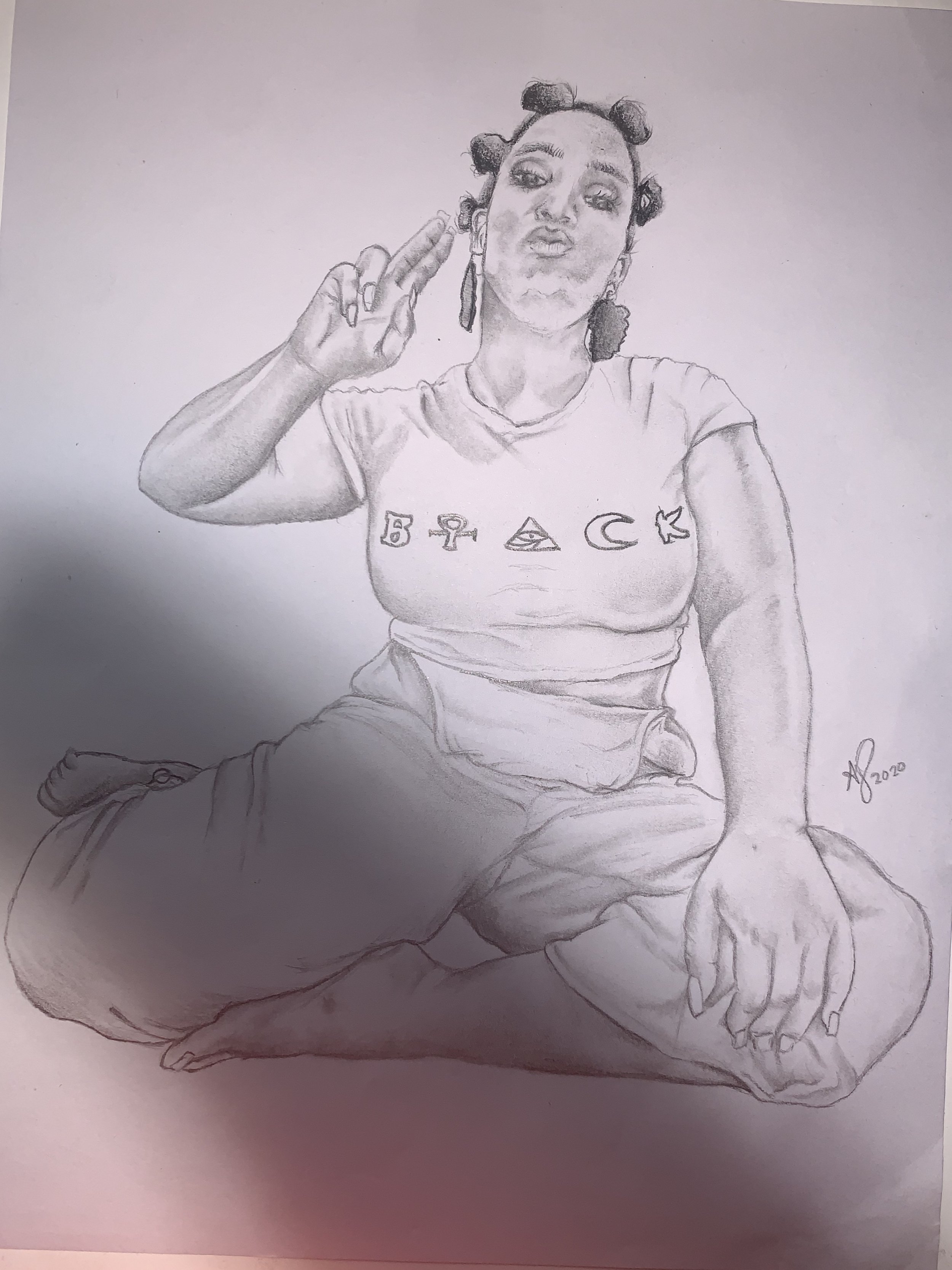 Self-portrait | 9 x 12 | pencil on paper | 2020