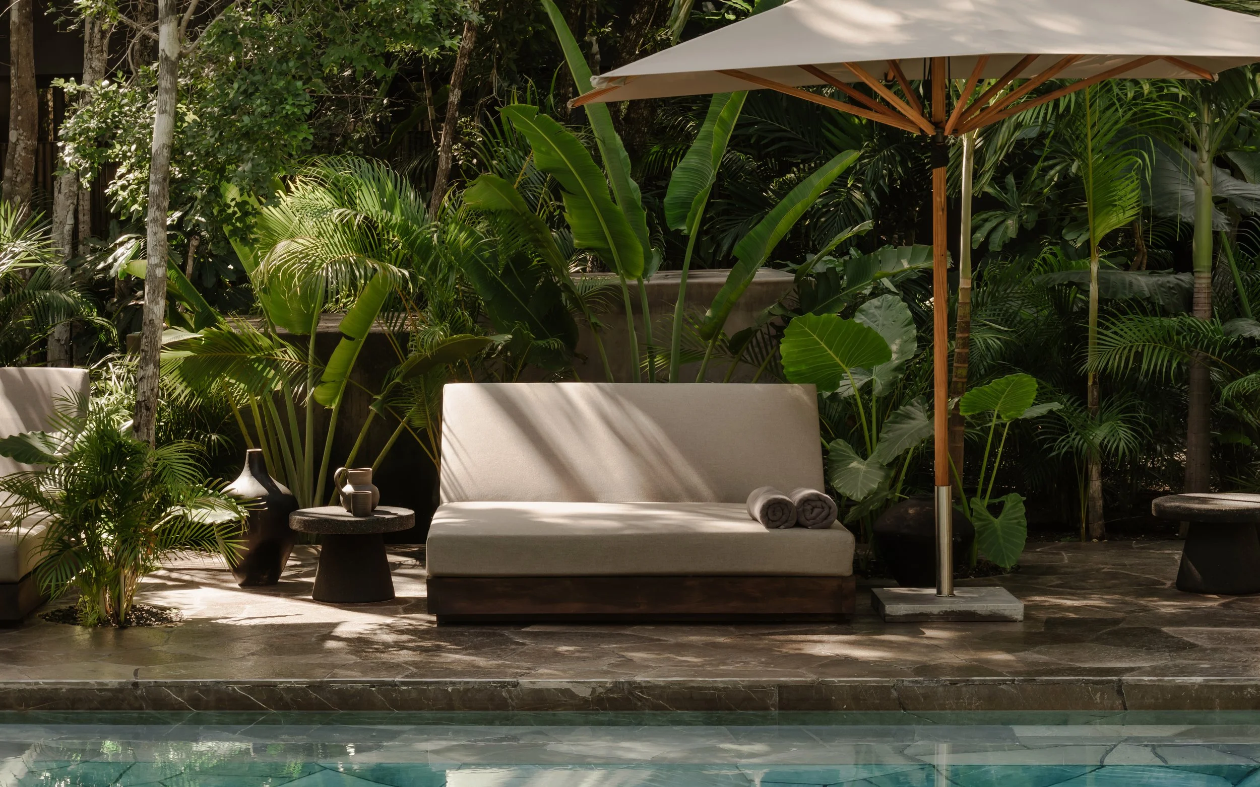 La Reserva central pool in the private jungle park